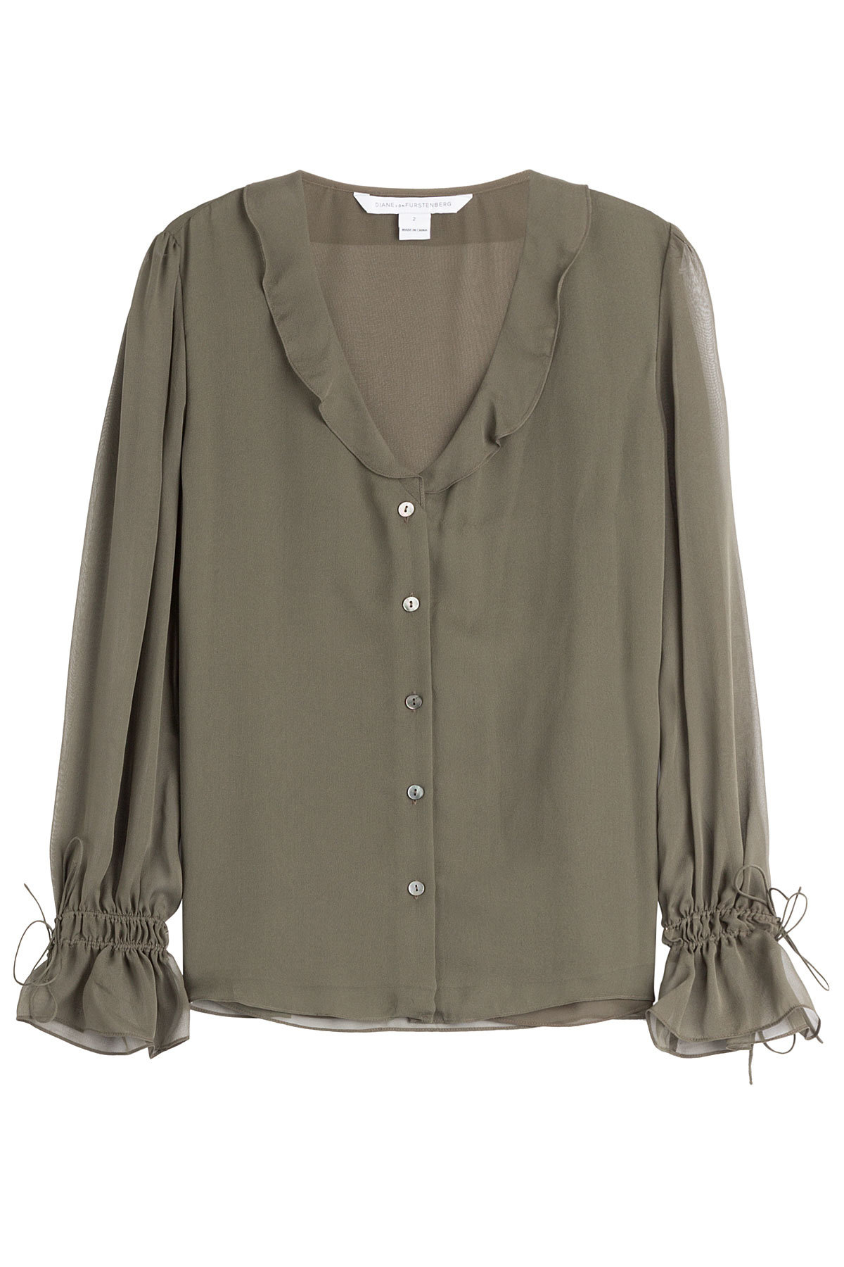 Diane von Furstenberg - Kirsty Silk Blouse with Gathered Cuffs
