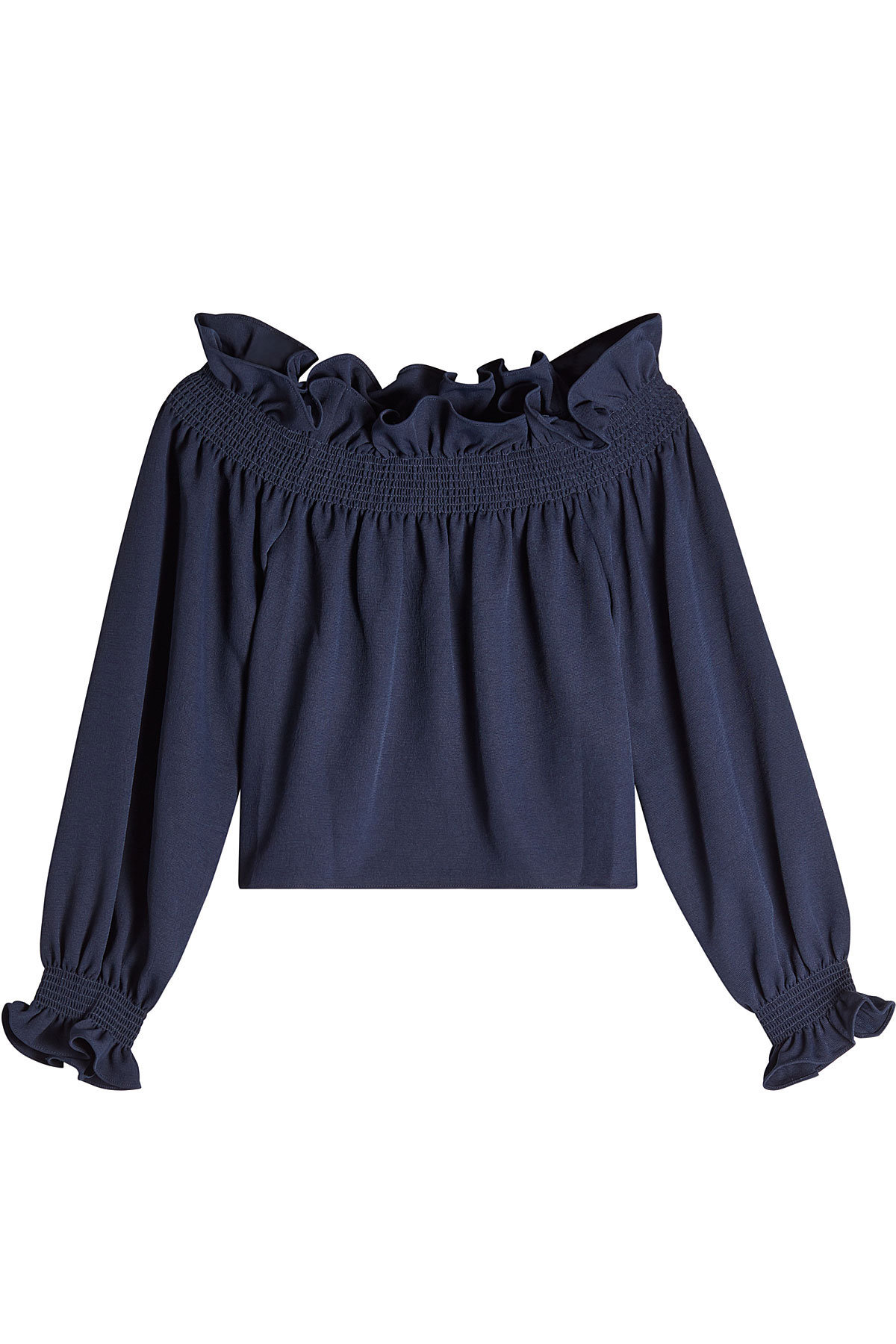 Diane von Furstenberg - Off-The-Shoulder Ruffle Crop Top