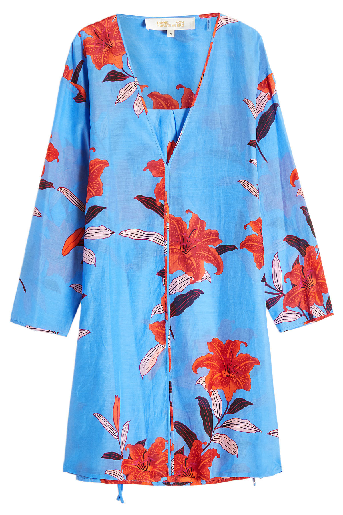 V-Neck Printed Dress in Cotton and Silk by Diane von Furstenberg