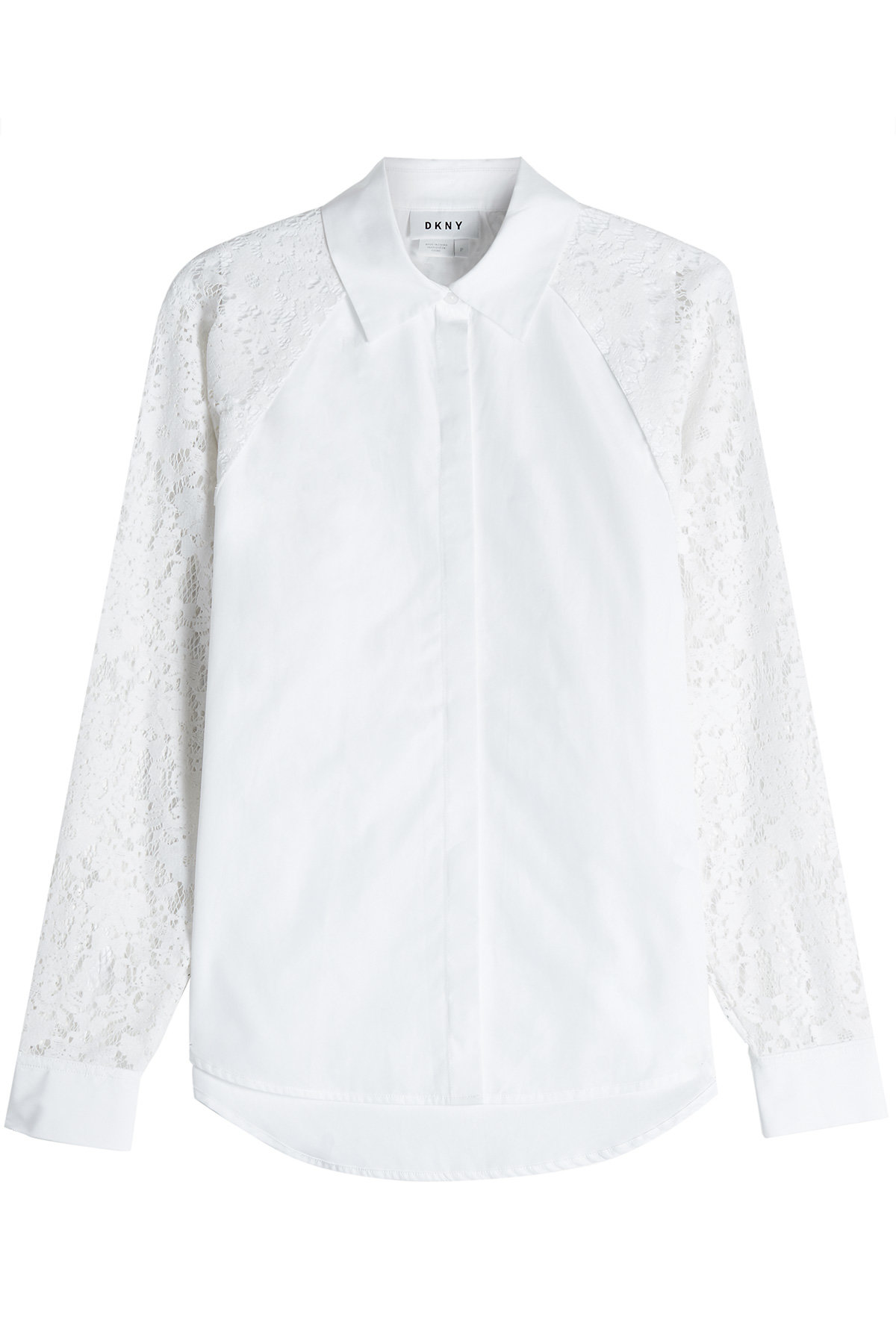 DKNY - Cotton Shirt with Lace Sleeves