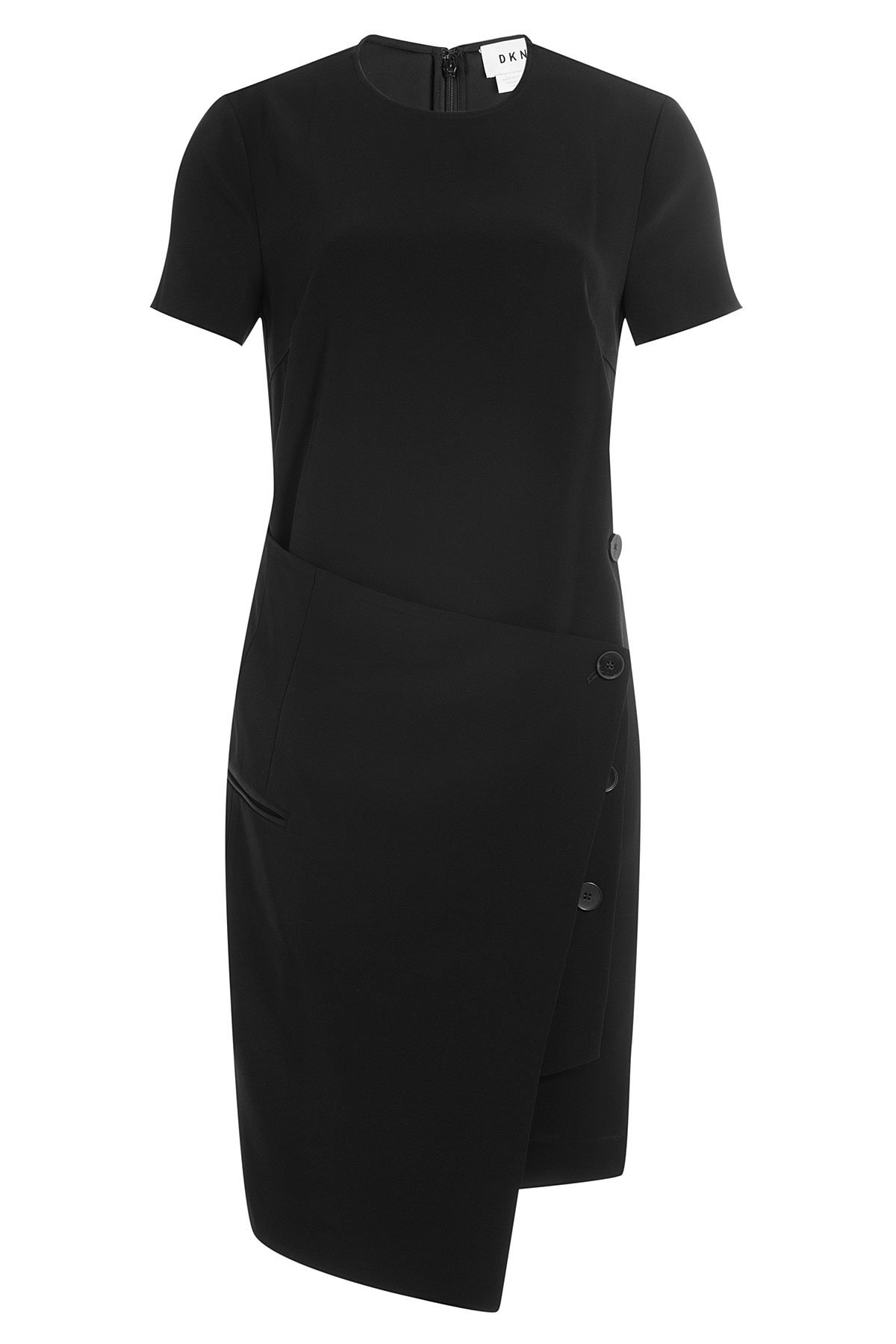 DKNY - Dress with Satin and Asymmetric Hemline