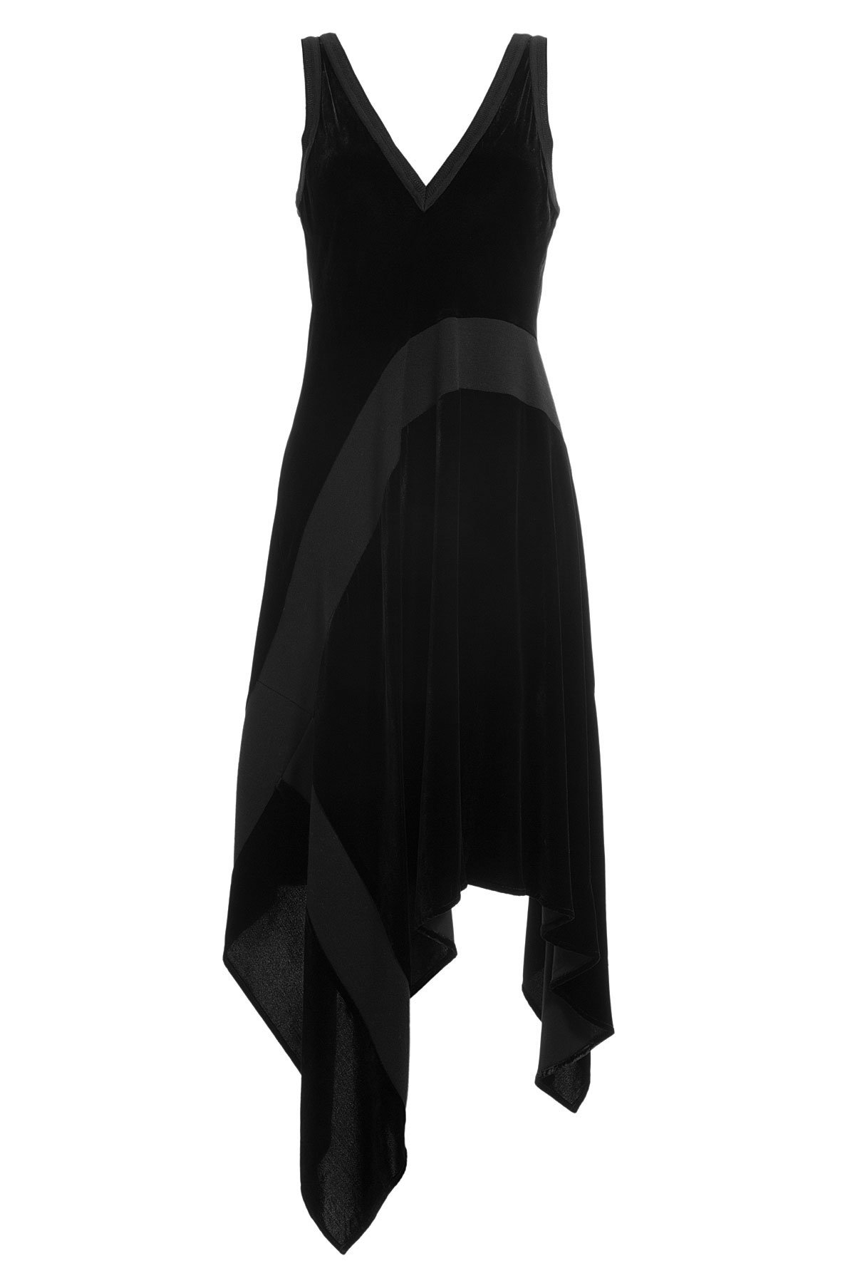 DKNY - Velvet Dress with Asymmetric Hemline