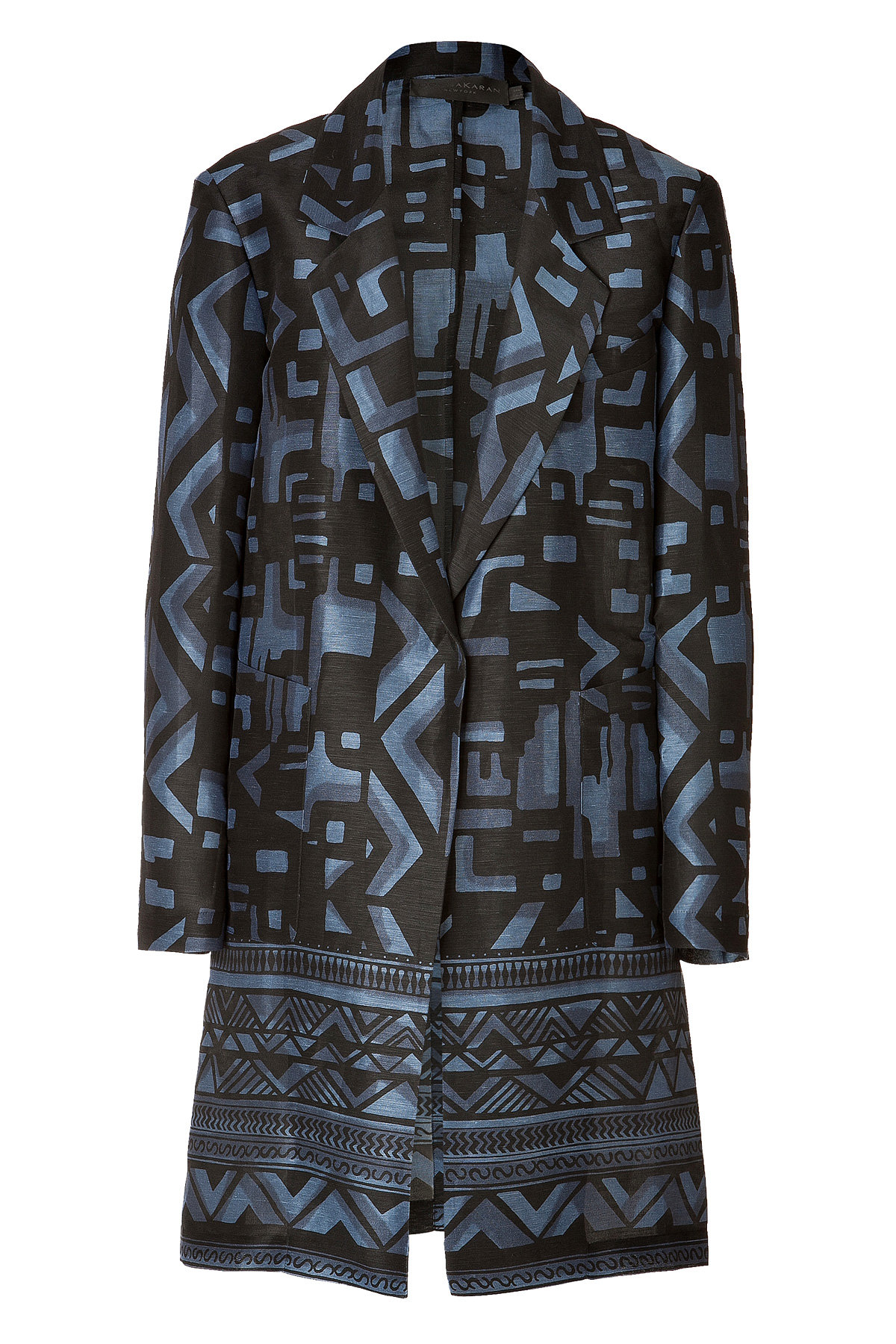 Cotton-Silk Printed Coat by Donna Karan