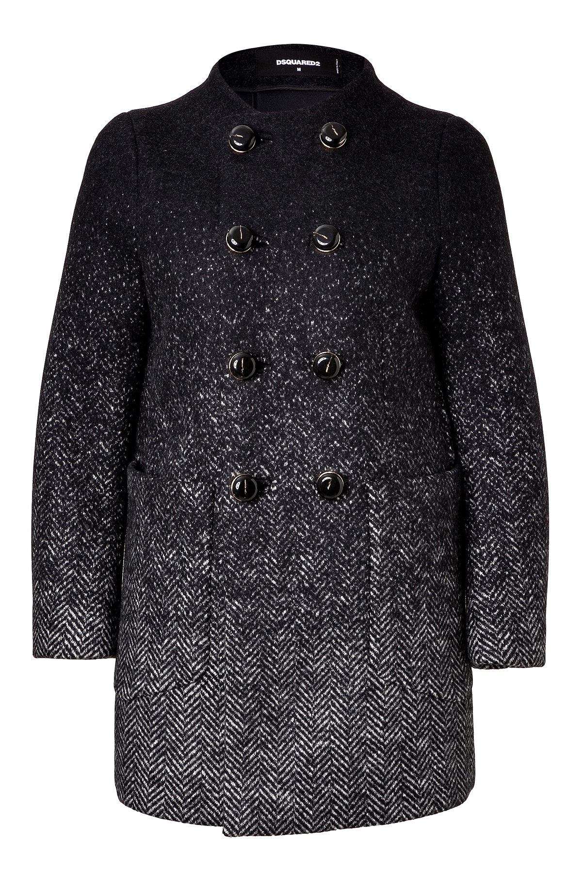 Wool Herringbone Color Fade Coat by Dsquared2