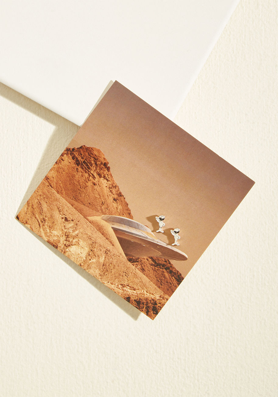 Once you bestow upon your pal these alien earrings, she'll go into orbit! The truth is out there - that being, these silver studs are an excellent gift idea for your conspiracy-lovin' friends with their present-ready placard, and are an out-of-this-world  by E5279