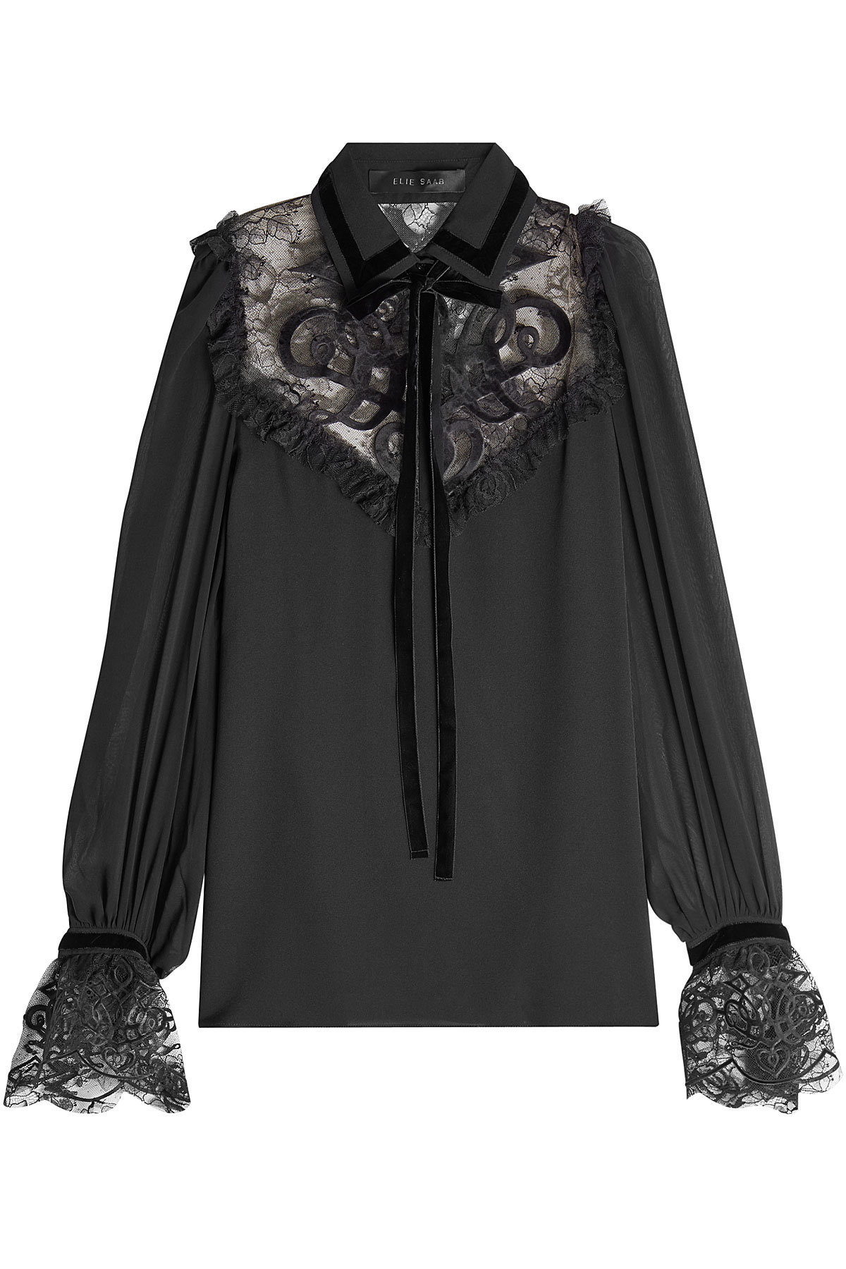Blouse with Silk, Velvet and Lace by Elie Saab