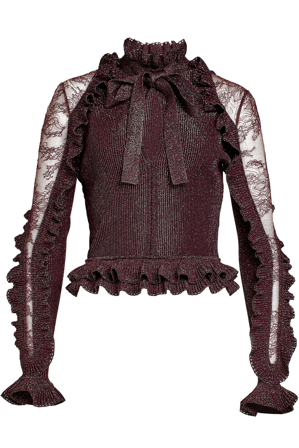 Elie Saab - Pullover with Metallic Thread and Lace