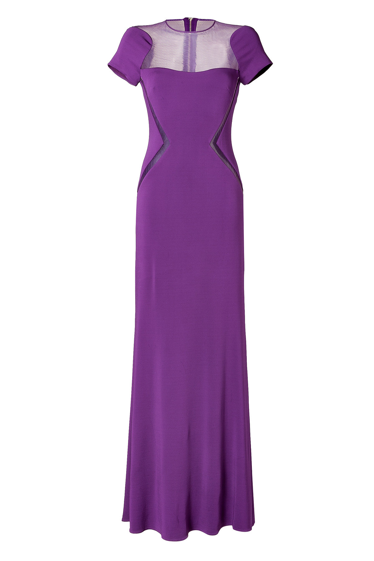 Sheer Panel Gown in Royal Purple by Elie Saab