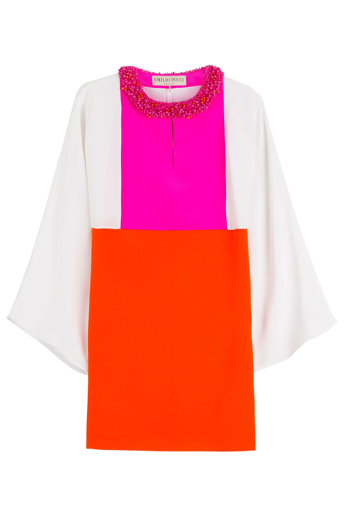 Jeweled Neck Silk Tunic by Emilio Pucci