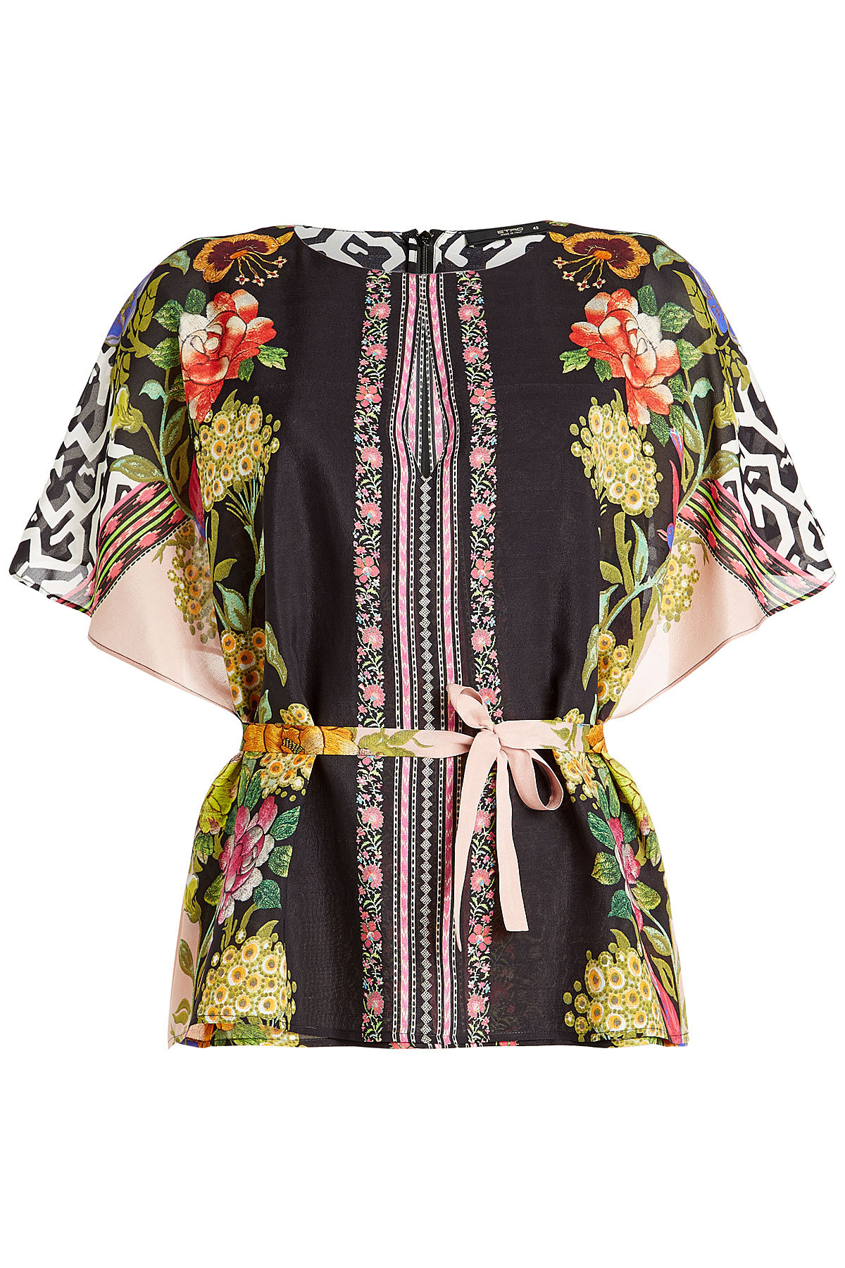 Etro - Multi Patchwork Print Silk Blouse