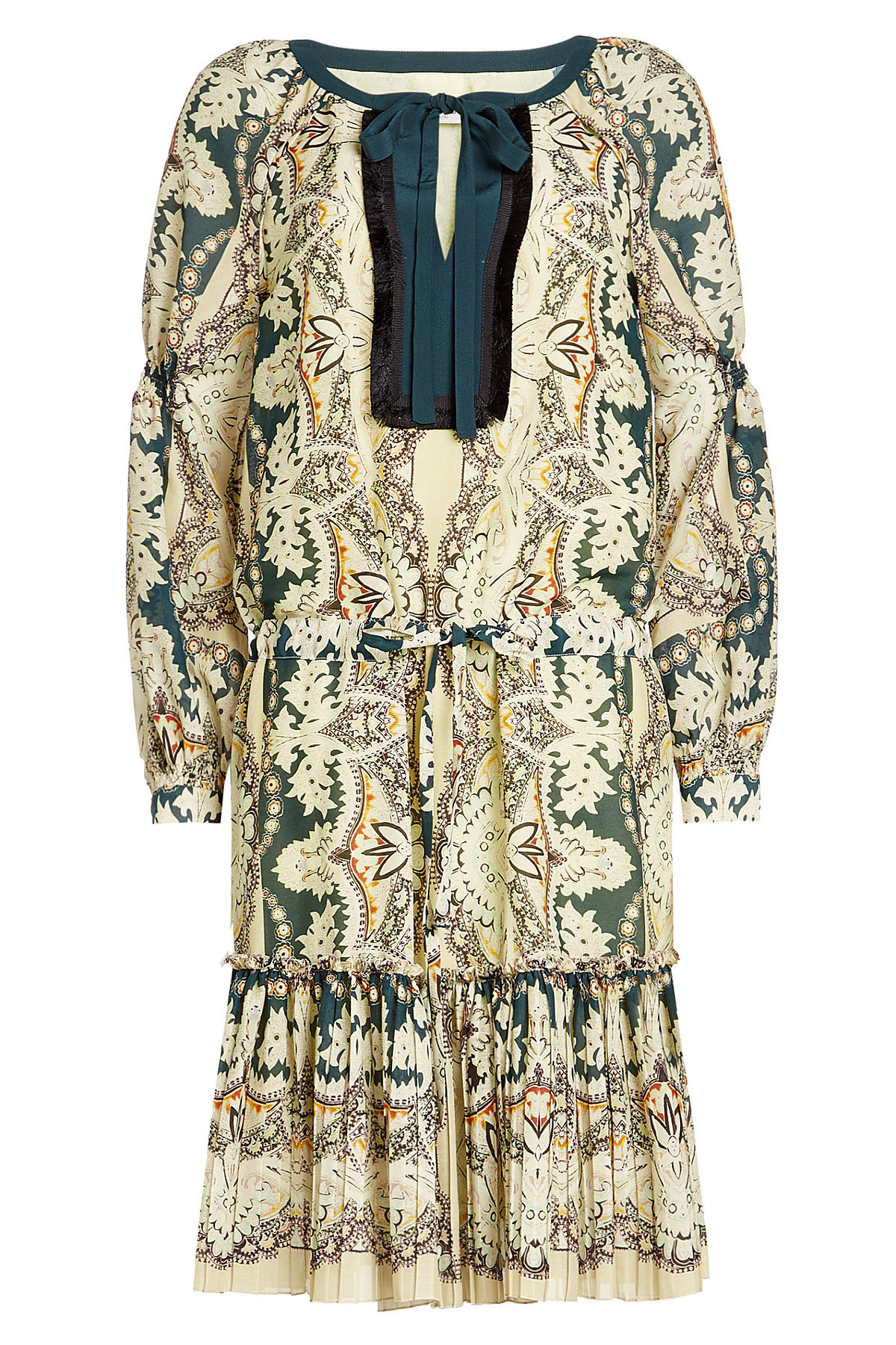 Etro - Printed Mini Dress with Cotton and Silk