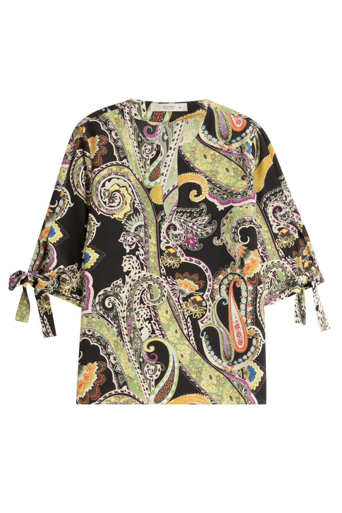 Etro - Printed Silk Blouse with Bow Cuffs