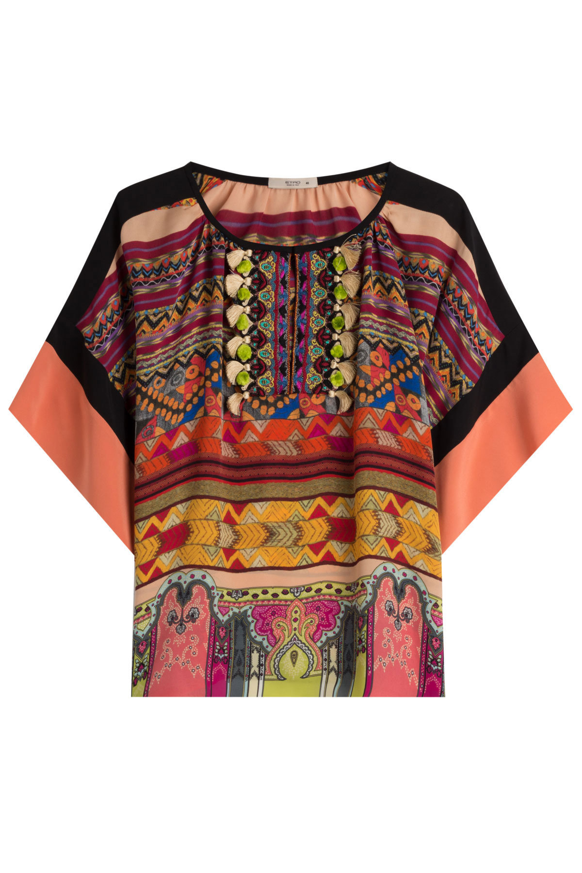 Etro - Printed Silk Blouse with Fringes