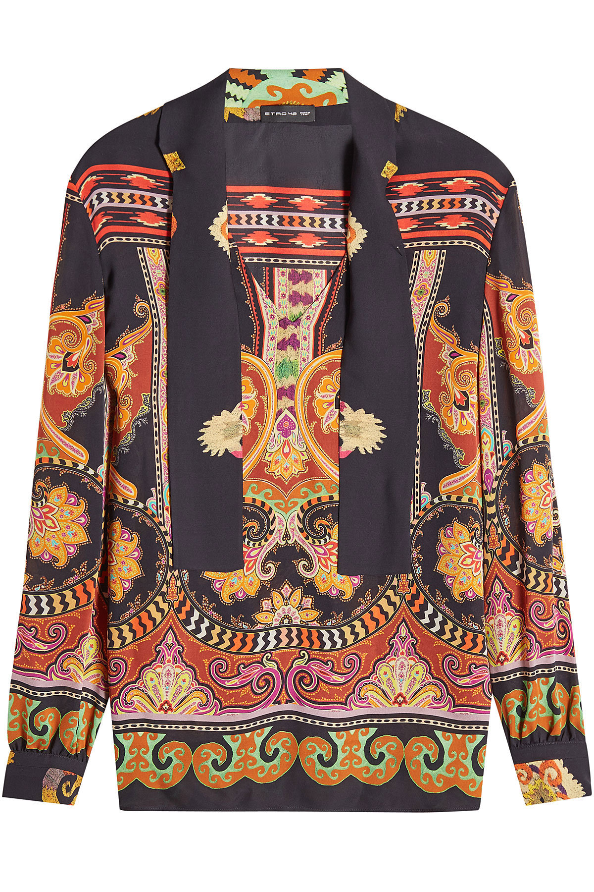Etro - Printed Silk Blouse with Neck Tie