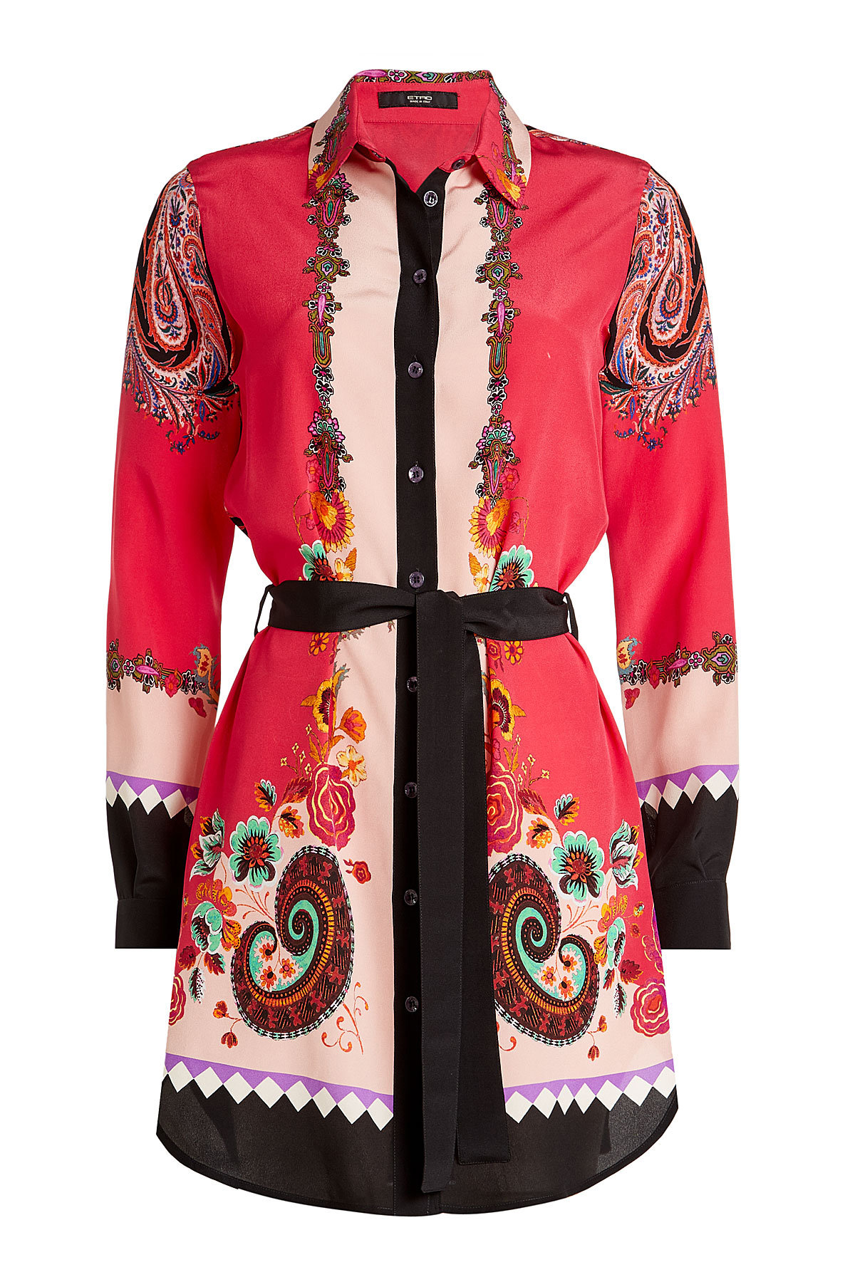 Etro - Pyjama Tie Waist Printed Silk Shirt