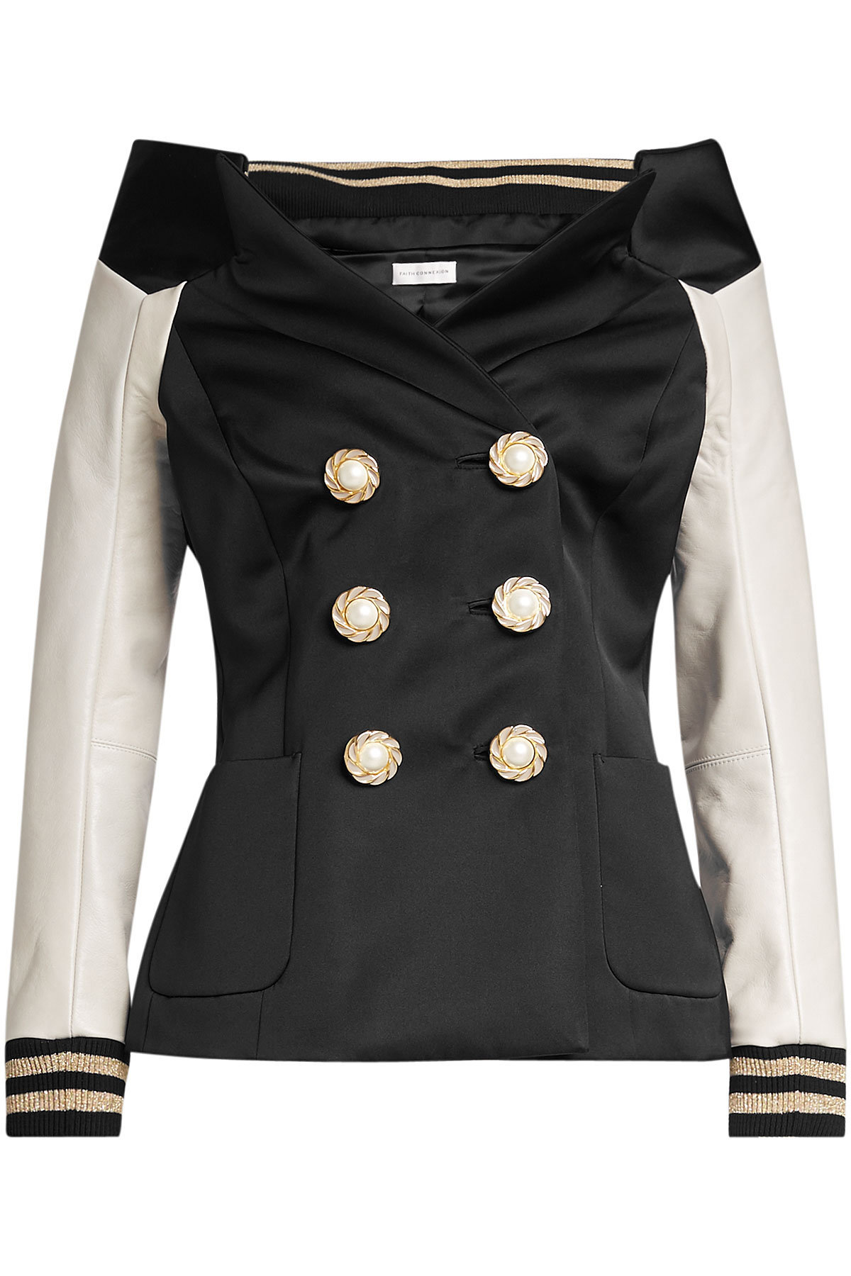 Blazer with Leather Sleeves by Faith Connexion