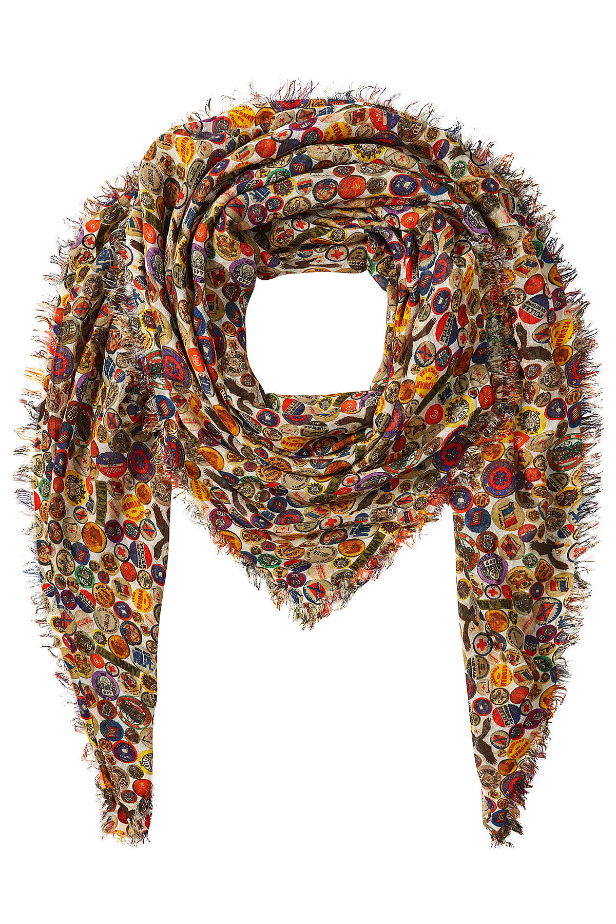 Printed Scarf with Silk, Cotton and Cashmere by Faliero Sarti