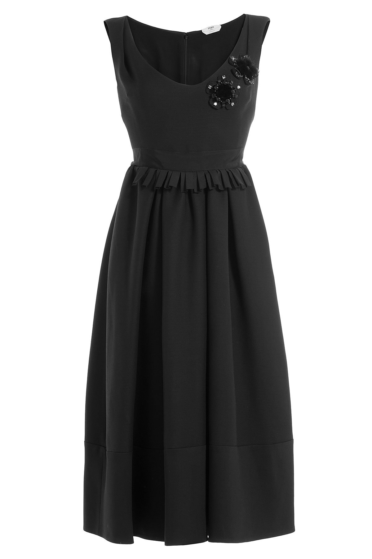 Fendi - Embellished Wool-Silk Cocktail Dress