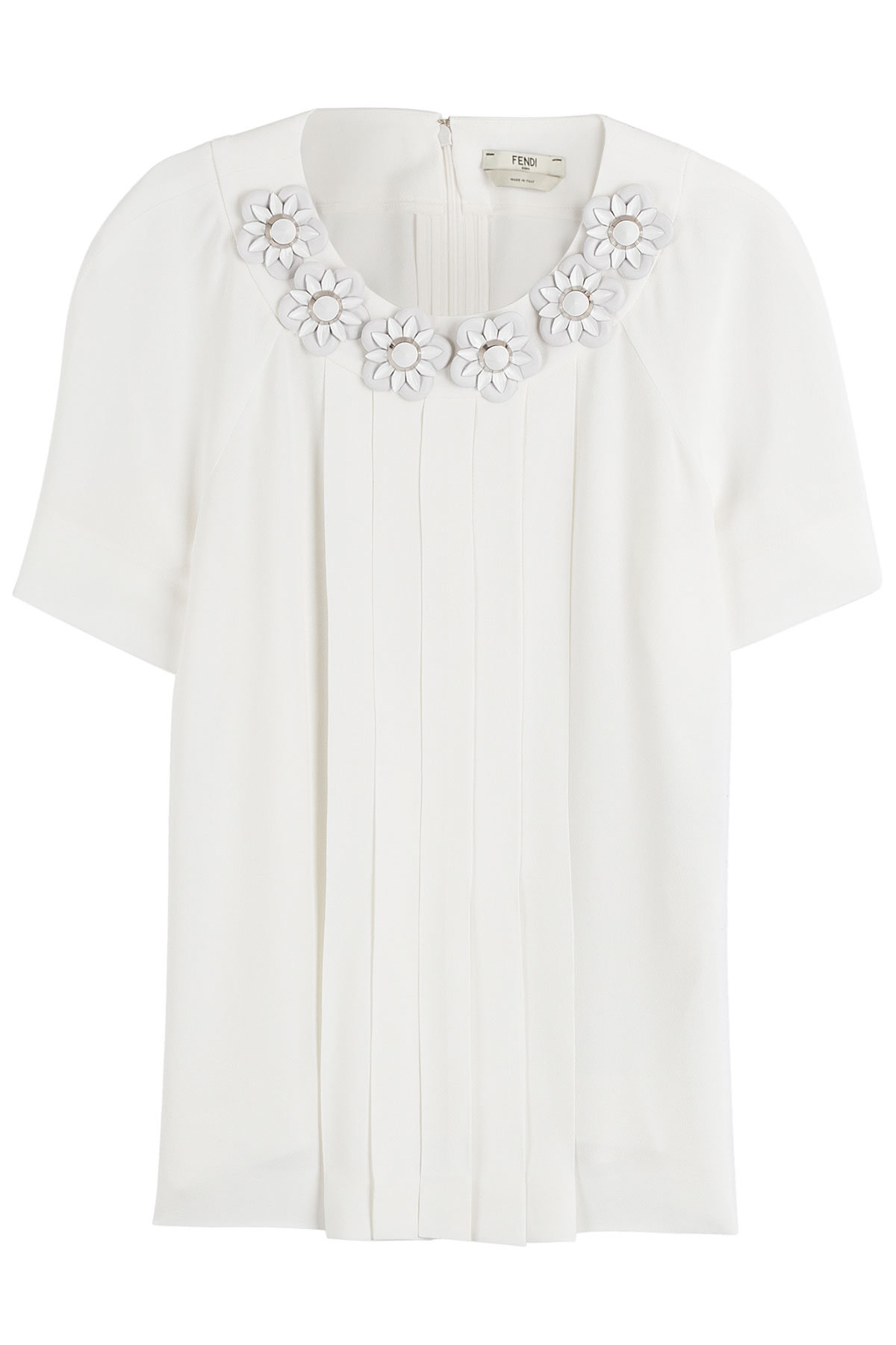 Floral Embellished Crepe Sable Blouse by Fendi