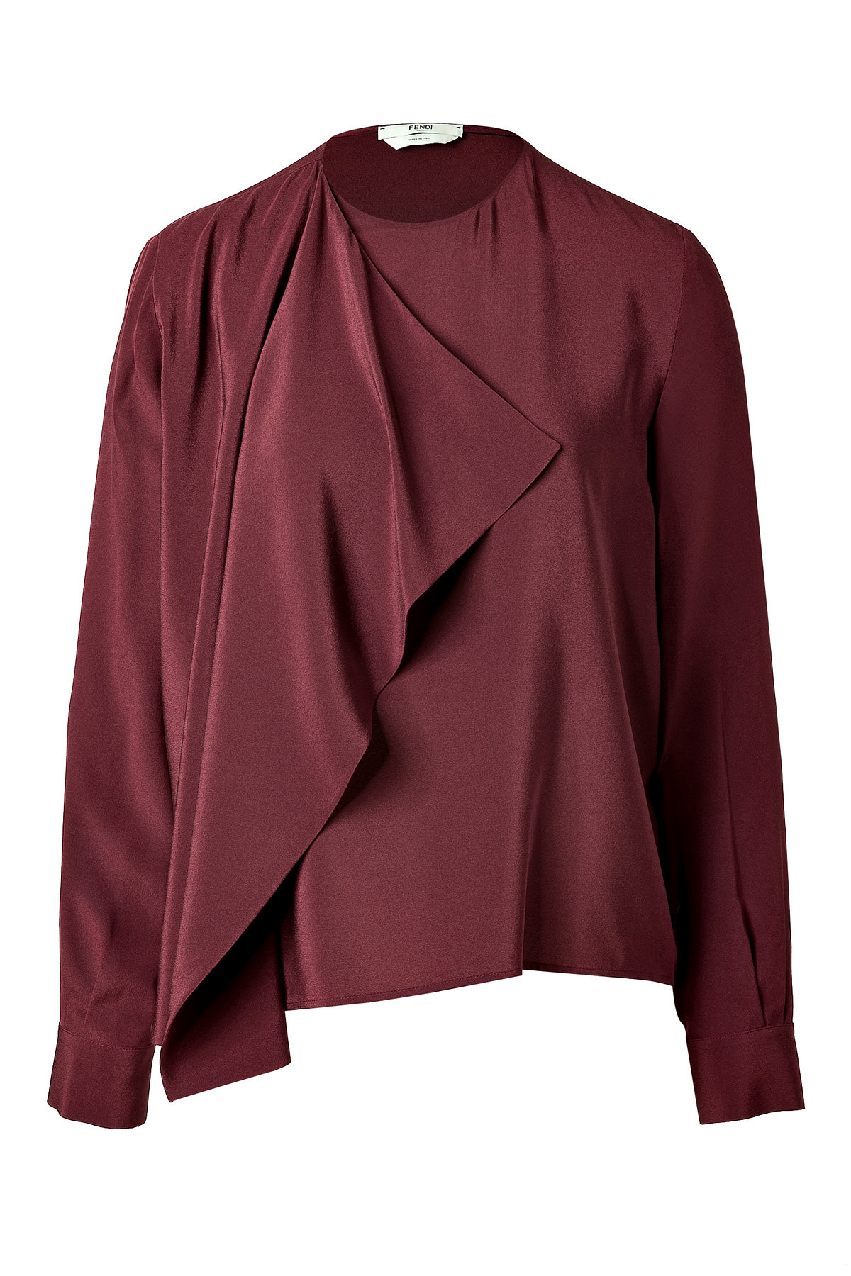 Silk Top with Draped Ruffle by Fendi
