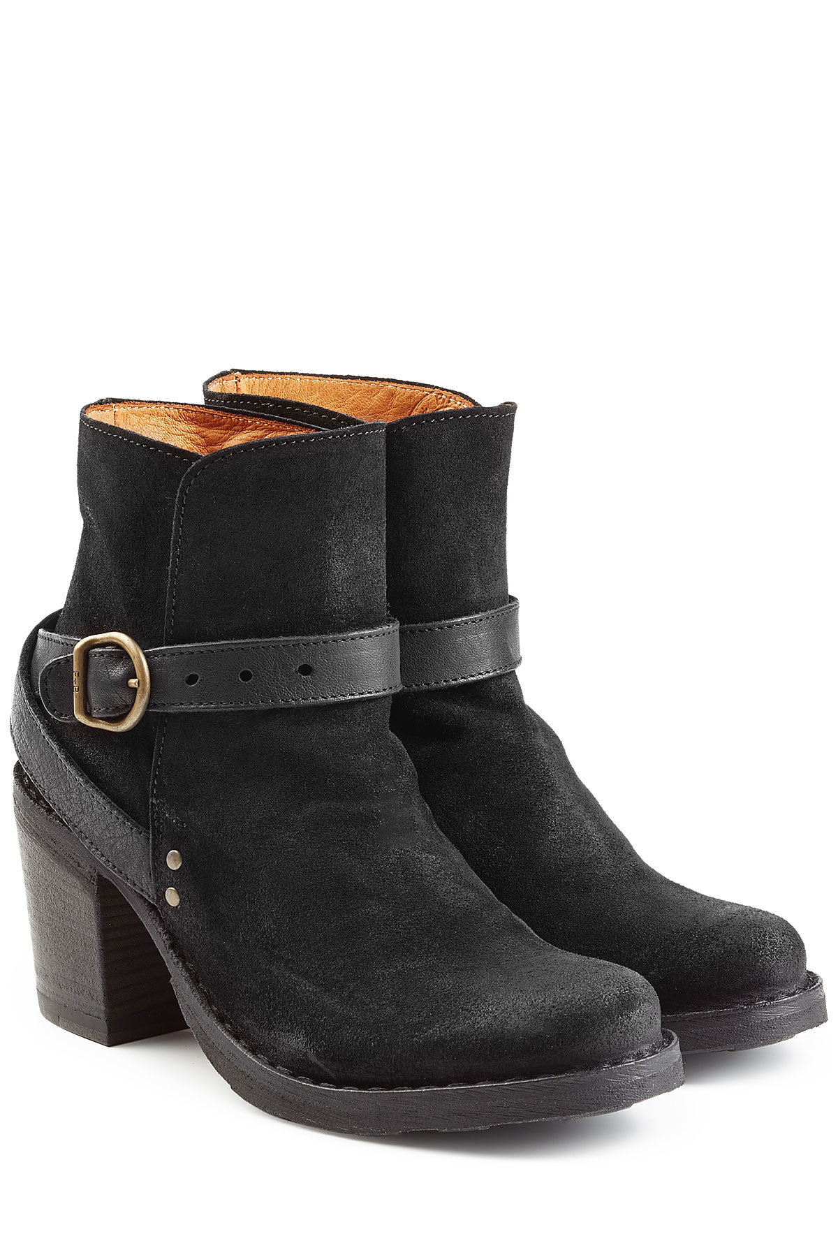Fiorentini + Baker - Suede and Leather Buckle Strap Ankle Boots