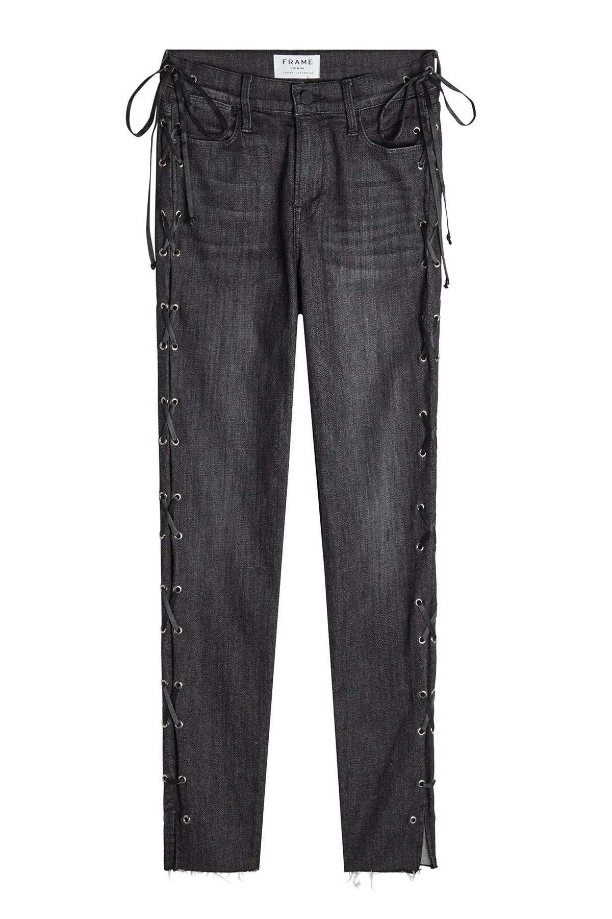 Le High Skinny Jeans with Lace-Up Sides by Frame Denim