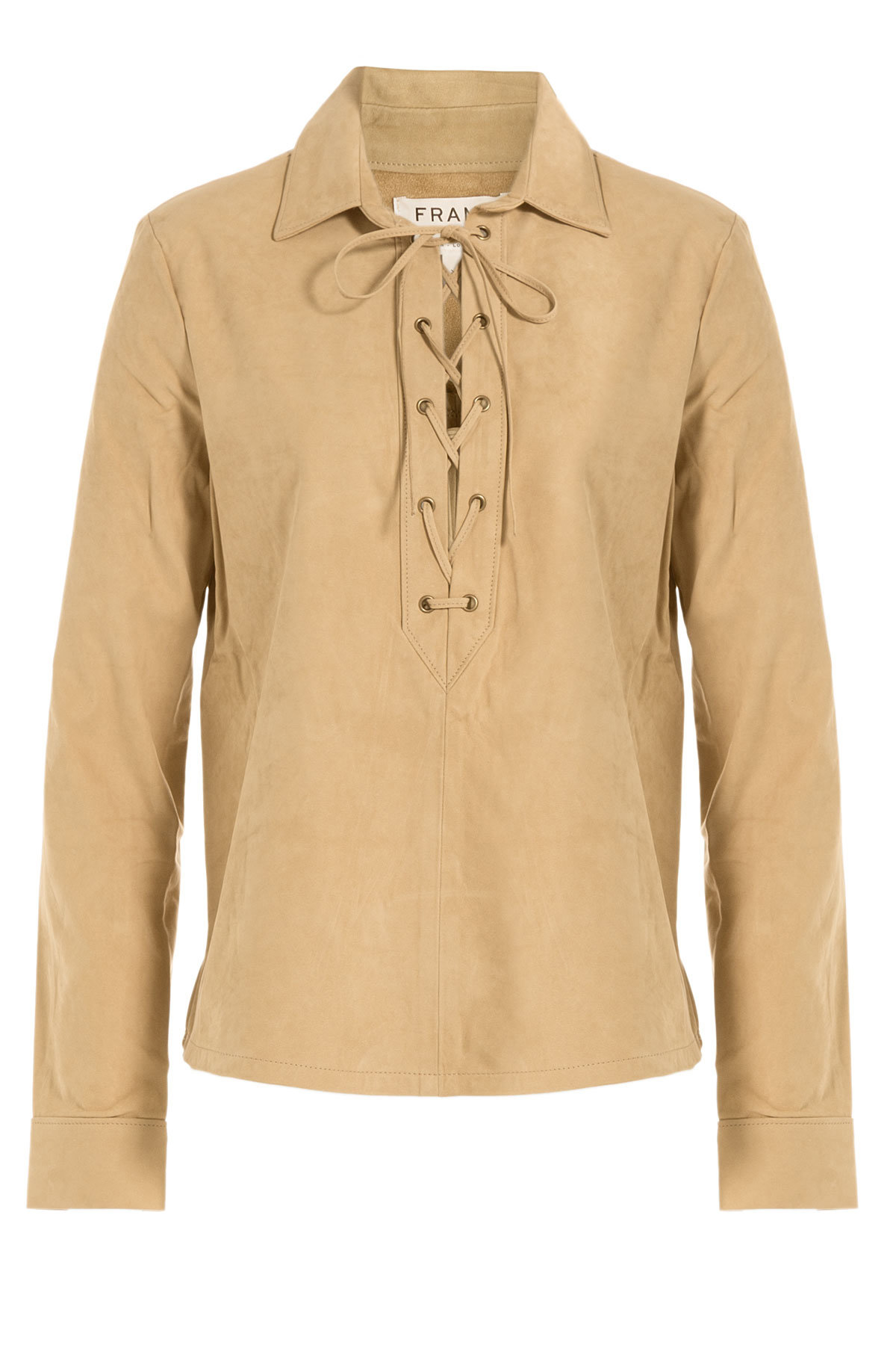 Le Lace-Up Suede Top by Frame Denim