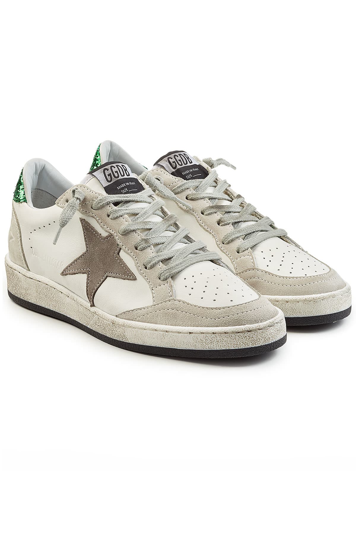 Golden Goose Deluxe Brand - Ball Star Leather Sneakers with Suede and Glitter