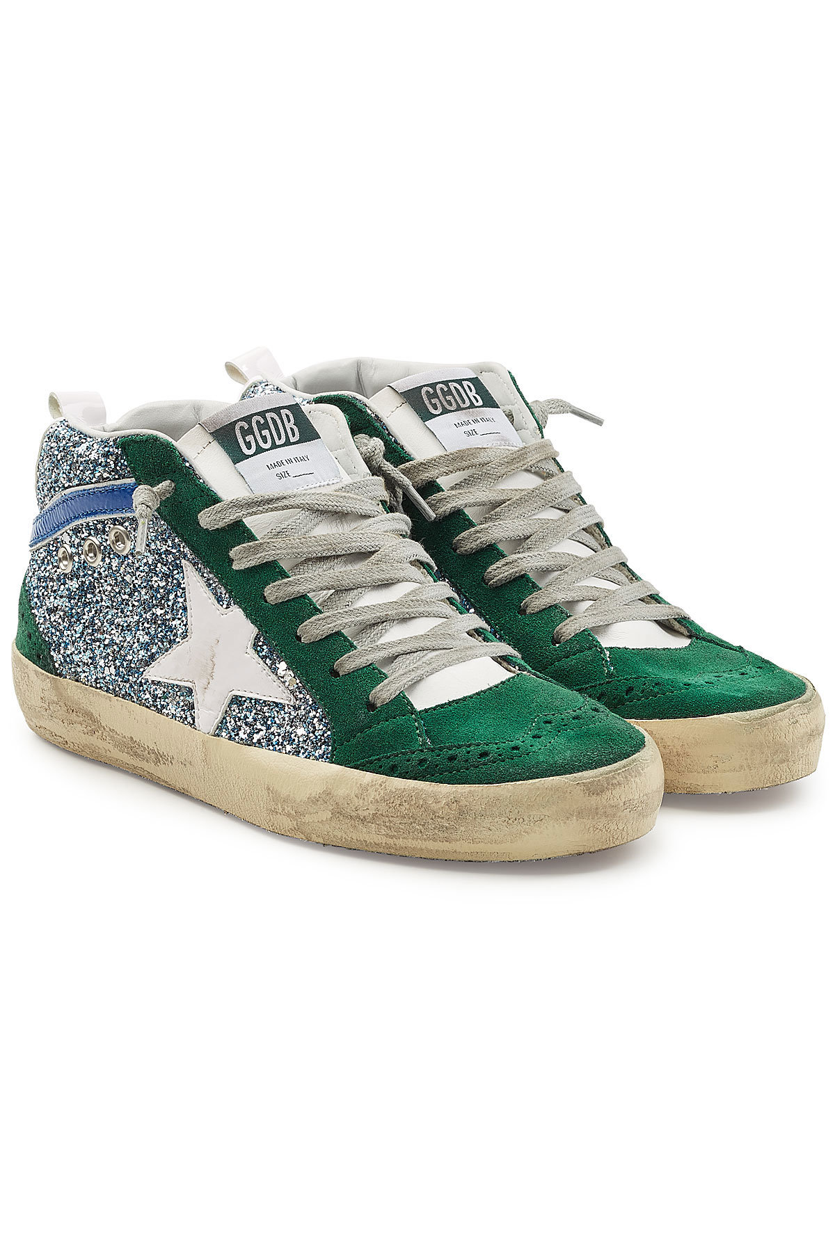 Golden Goose Deluxe Brand - Mid Star Leather, Suede and Glitter Sneakers