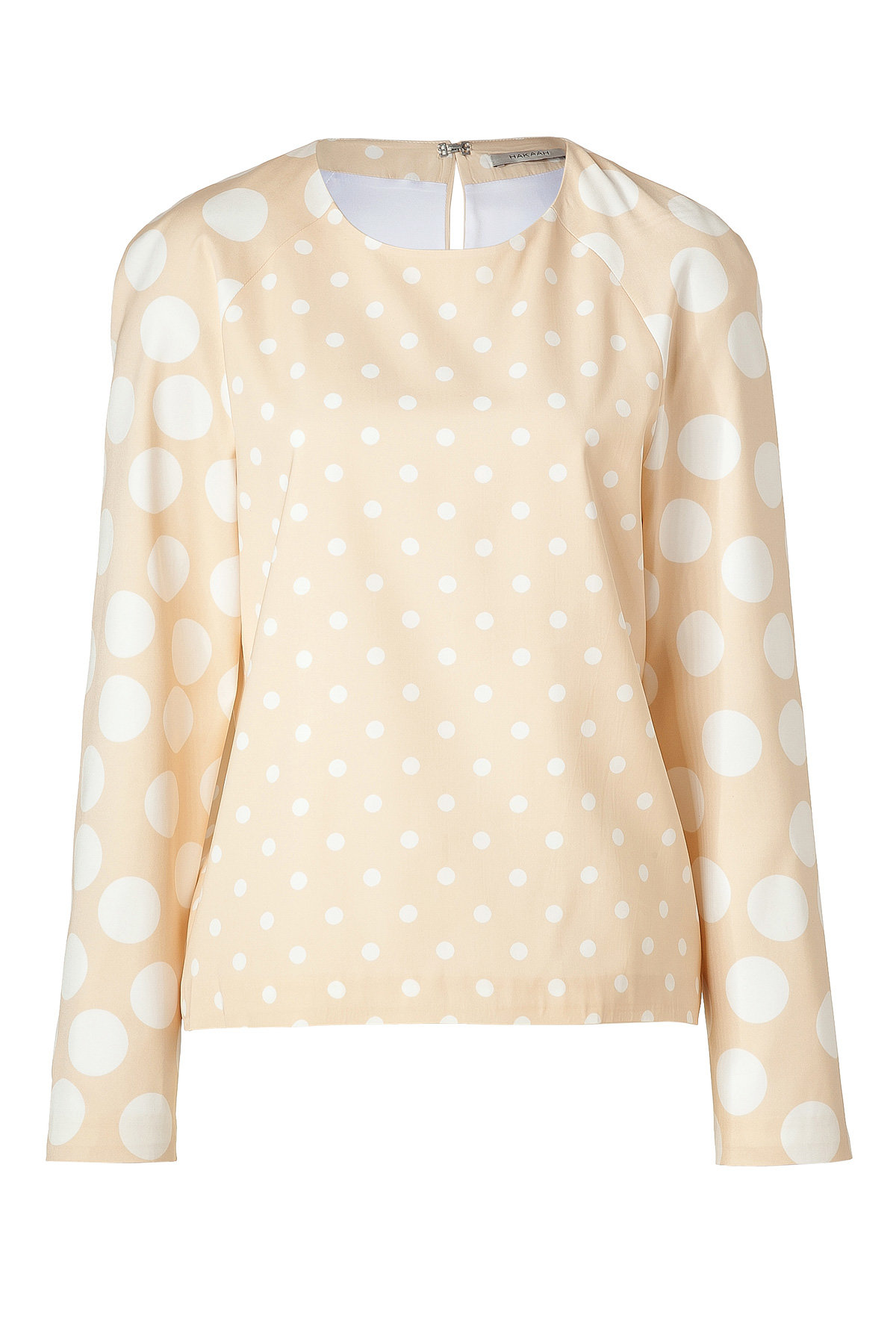 Nude/White Dotted Adonide Top by Hakaan