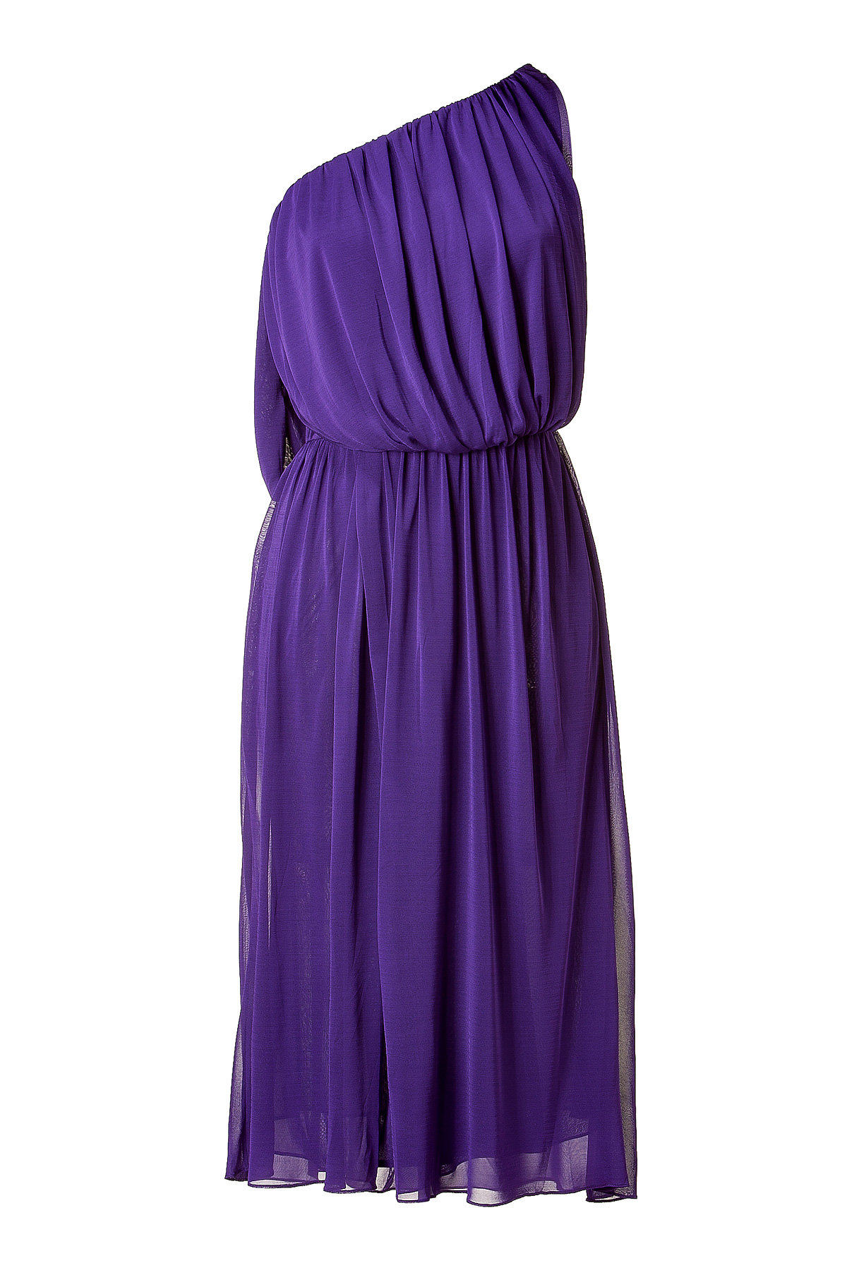 Halston - Purple One Shoulder Dress
