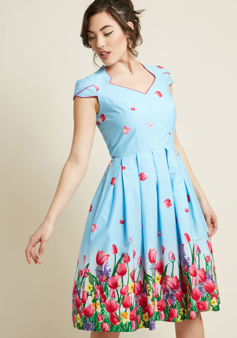 Hell Bunny Broadcast Your Brilliance A-Line Dress by Hell Bunny