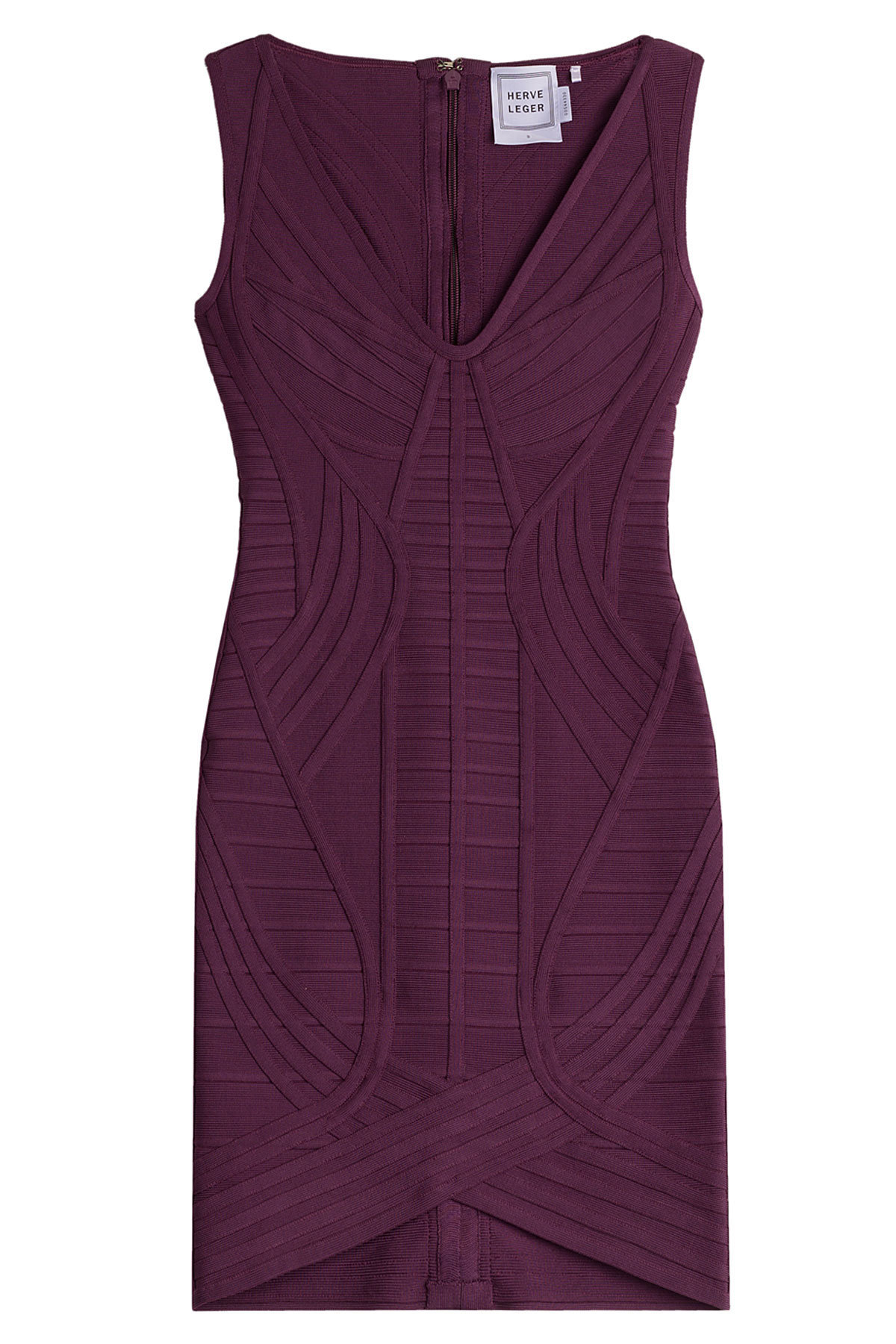 V-Neck Bandage Dress in Black by Herve Leger