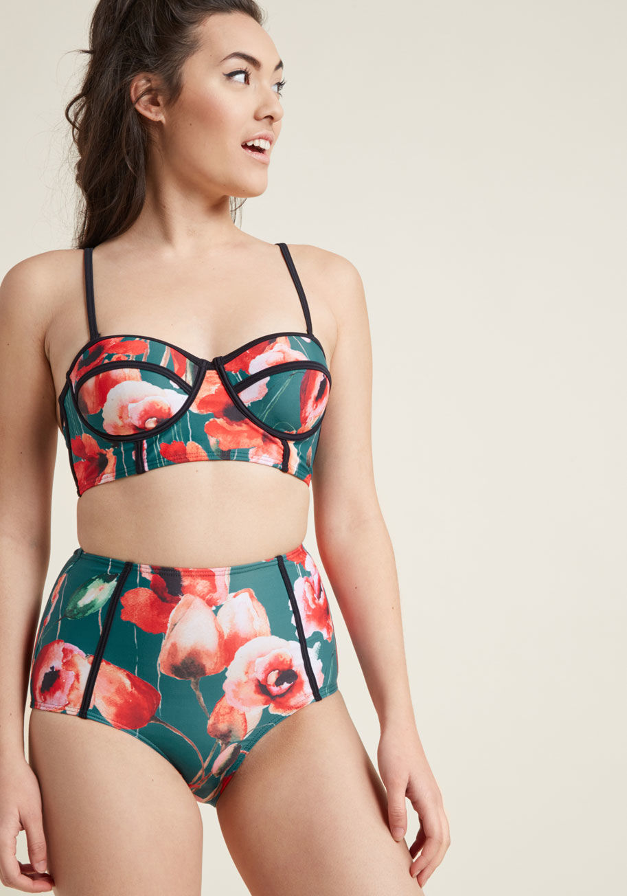 Need I Say Shore? High-Waisted Swimsuit Bottom by High Dive by ModCloth