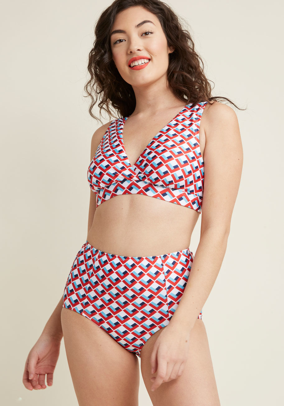 Sunrise Swim High-Waisted Swimsuit Bottom by High Dive by ModCloth