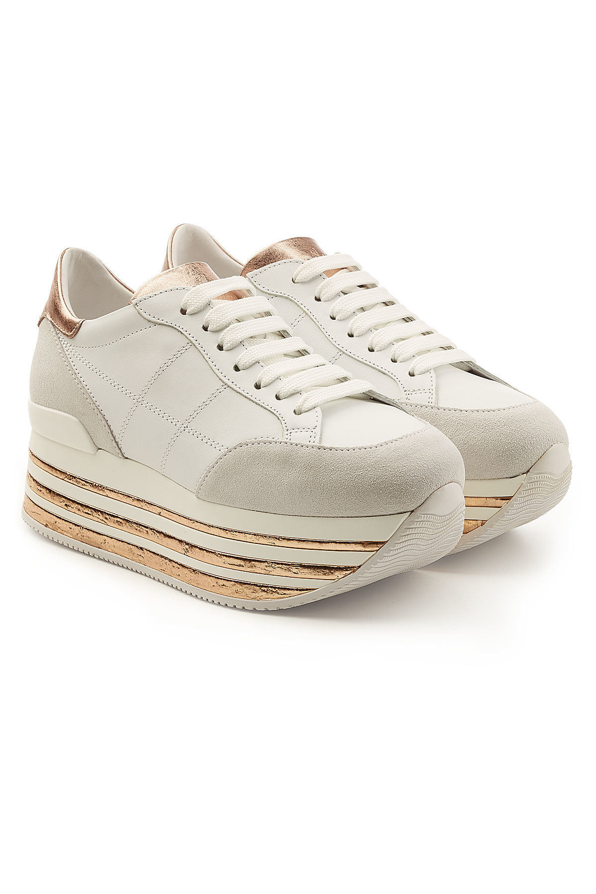 Hogan - Maxi H222 Platform Sneakers with Leather and Suede