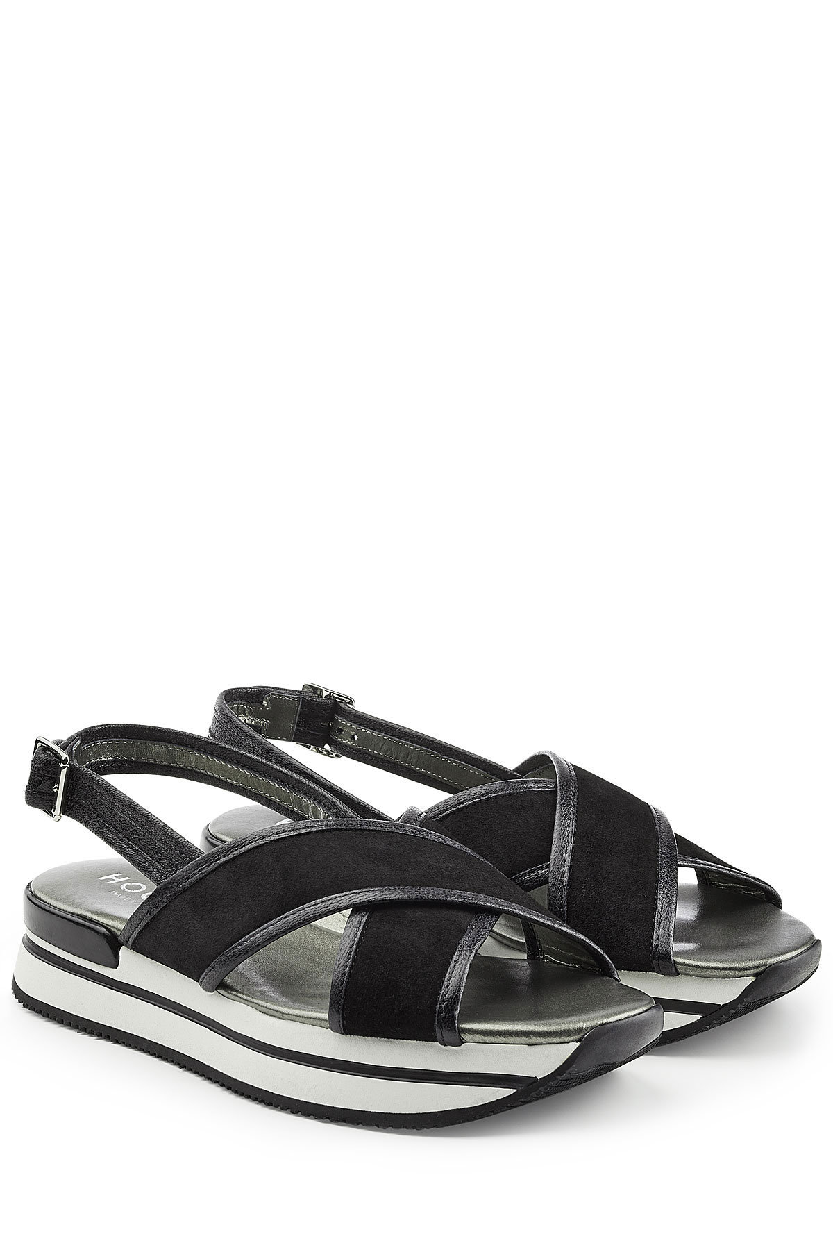 Hogan - Platform Sandals with Leather and Suede