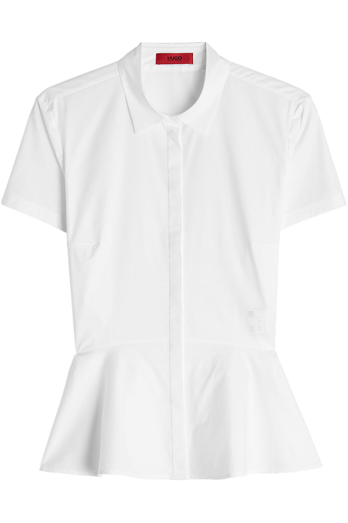 Hugo - Cotton Blend Peplum Shirt