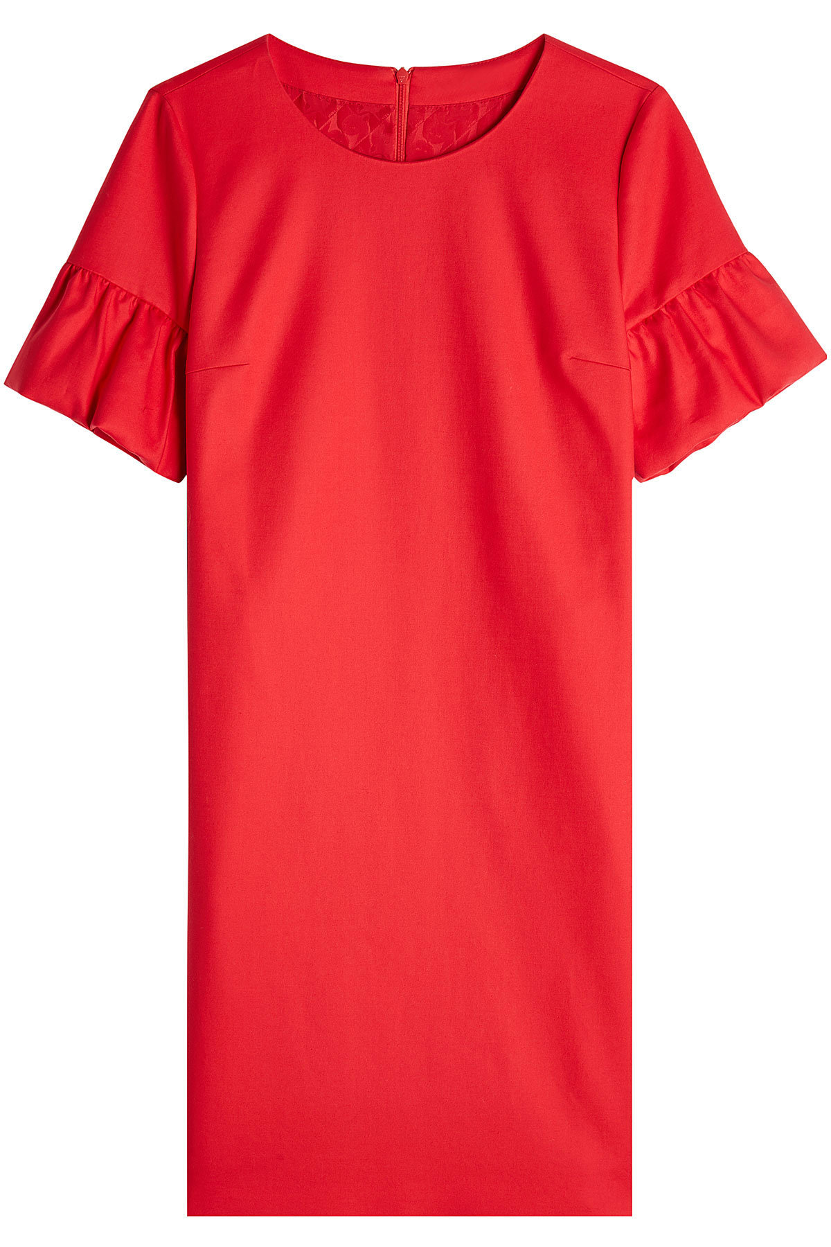 Hugo - Stretch Cotton Ruffle Sleeve Dress