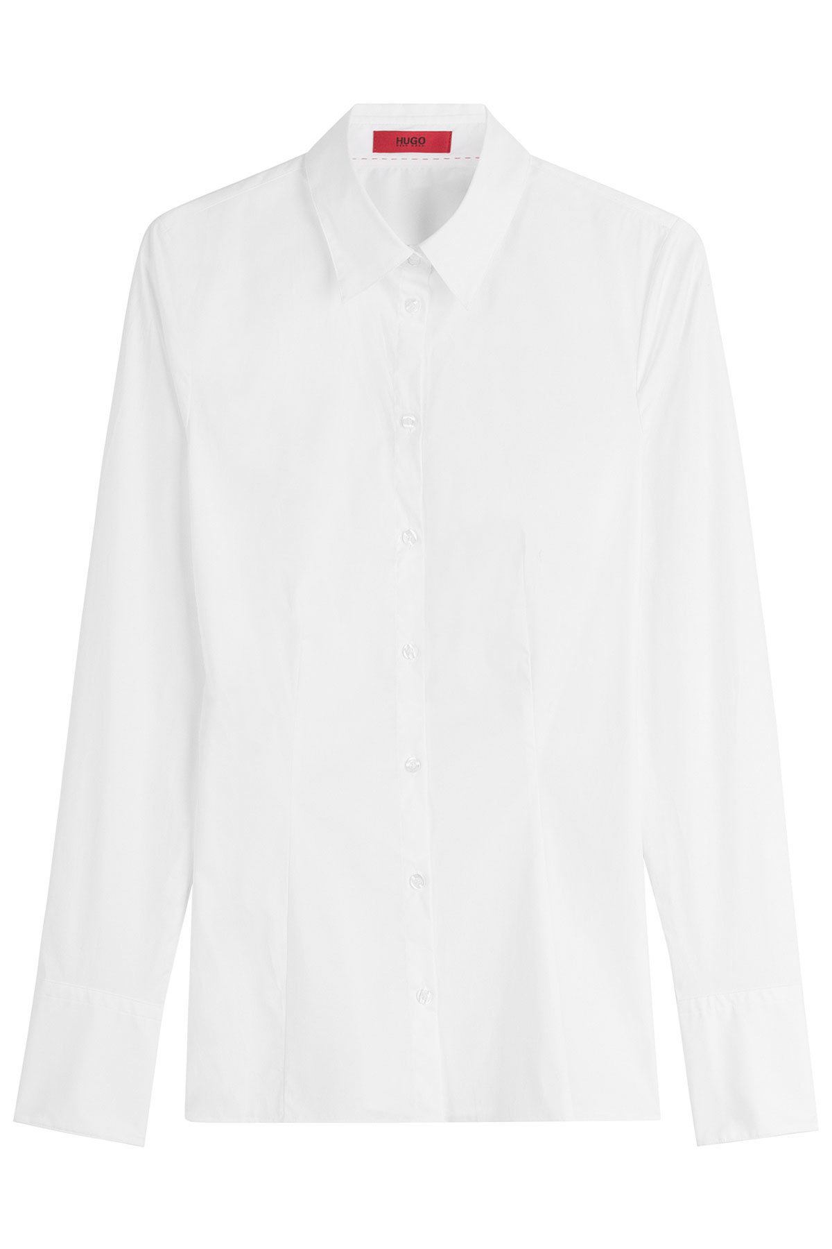 Hugo - White Cotton-Blend Blouse