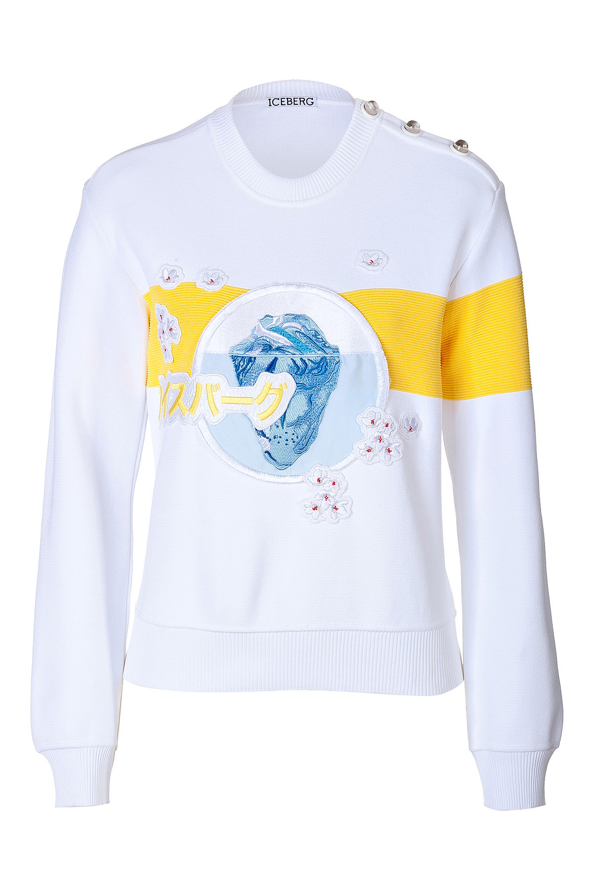 Iceberg - Jersey Sweatshirt with Flowers