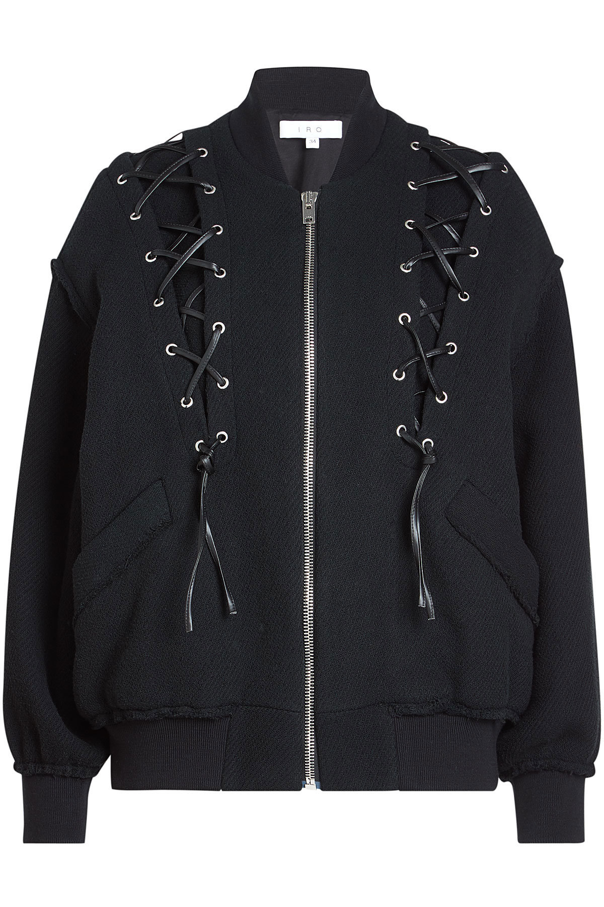 Iro - Cotton-Blend Bomber with Lace-Up Detail
