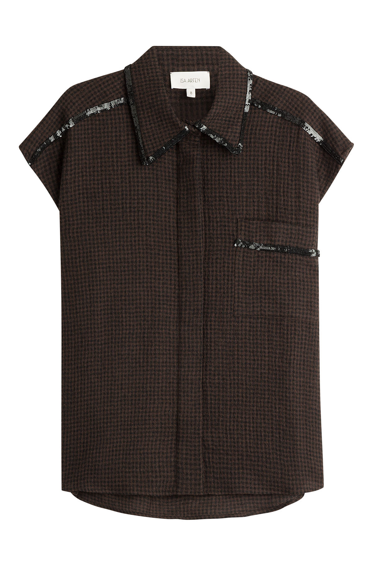 Printed Wool Shirt with Sequins by Isa Arfen