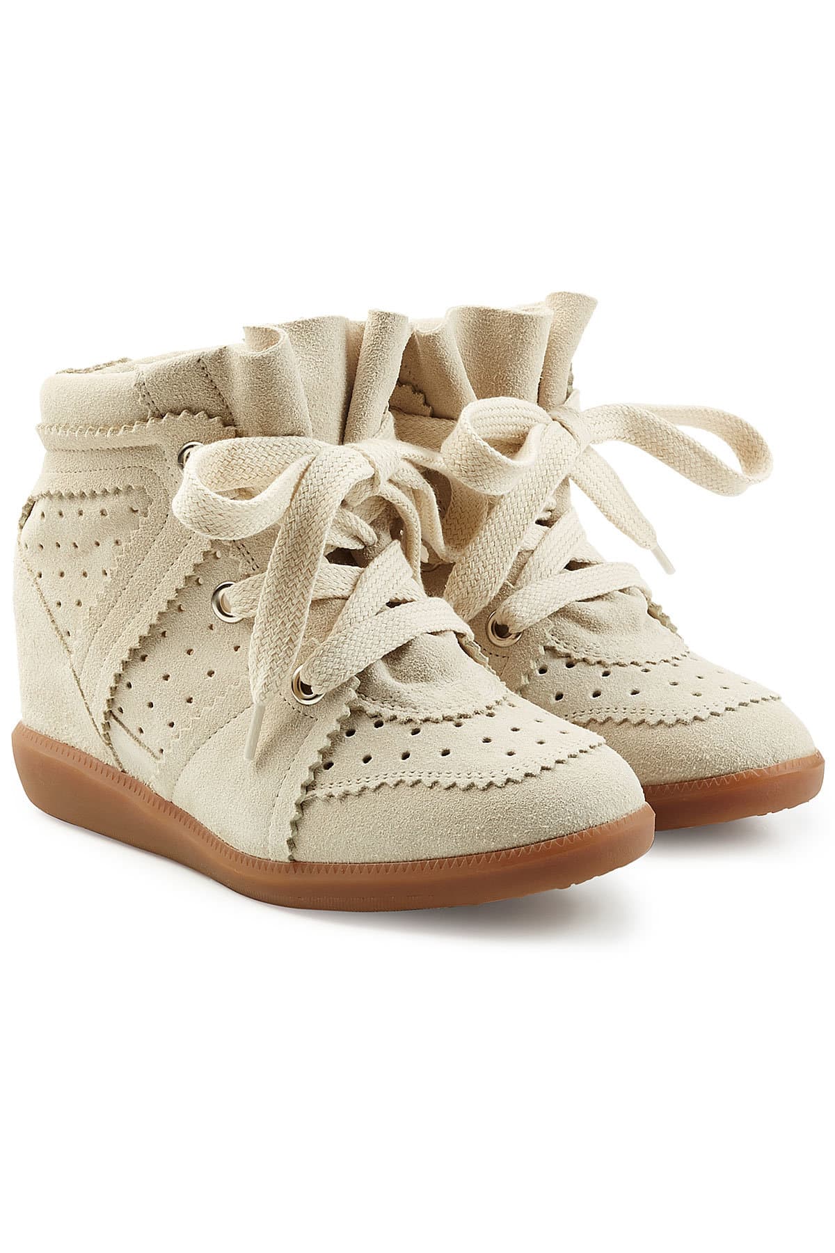 Bobby Suede Wedge Sneakers by Isabel Marant