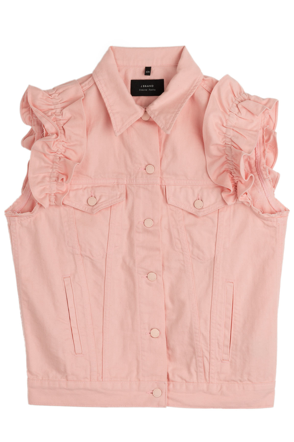 J Brand x Simone Rocha - Denim Vest with Frilled Sleeves