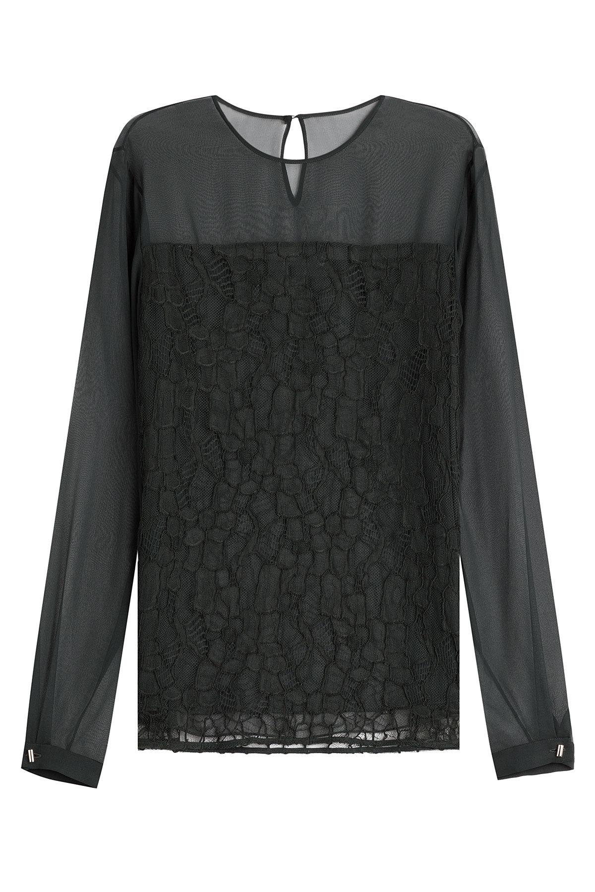 Silk Chiffon Blouse with Lace by Jason Wu