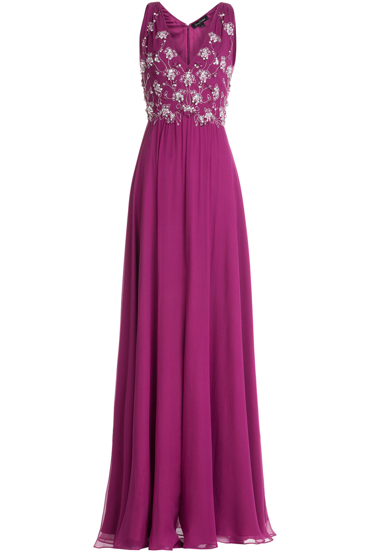 Jenny Packham - Embellished Silk Evening Gown