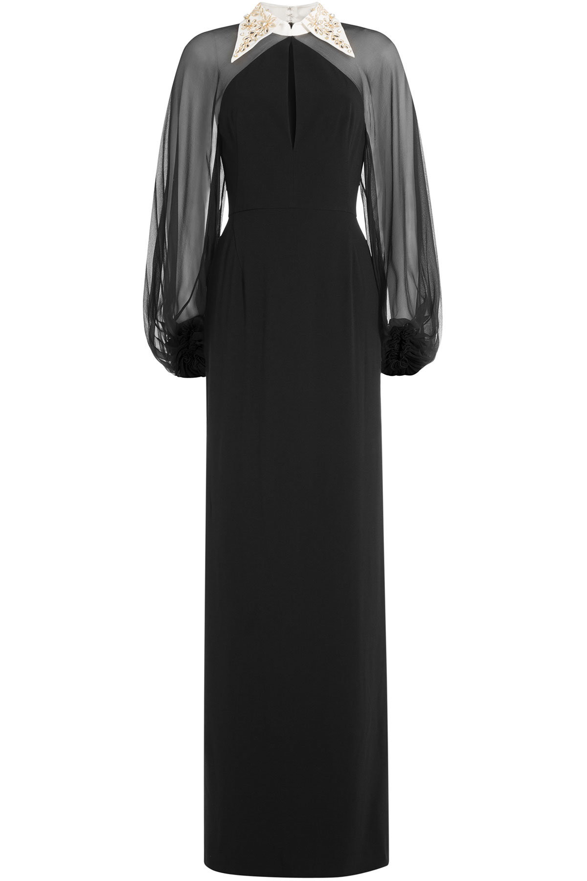 Jenny Packham - Sheer Sleeve Evening Gown