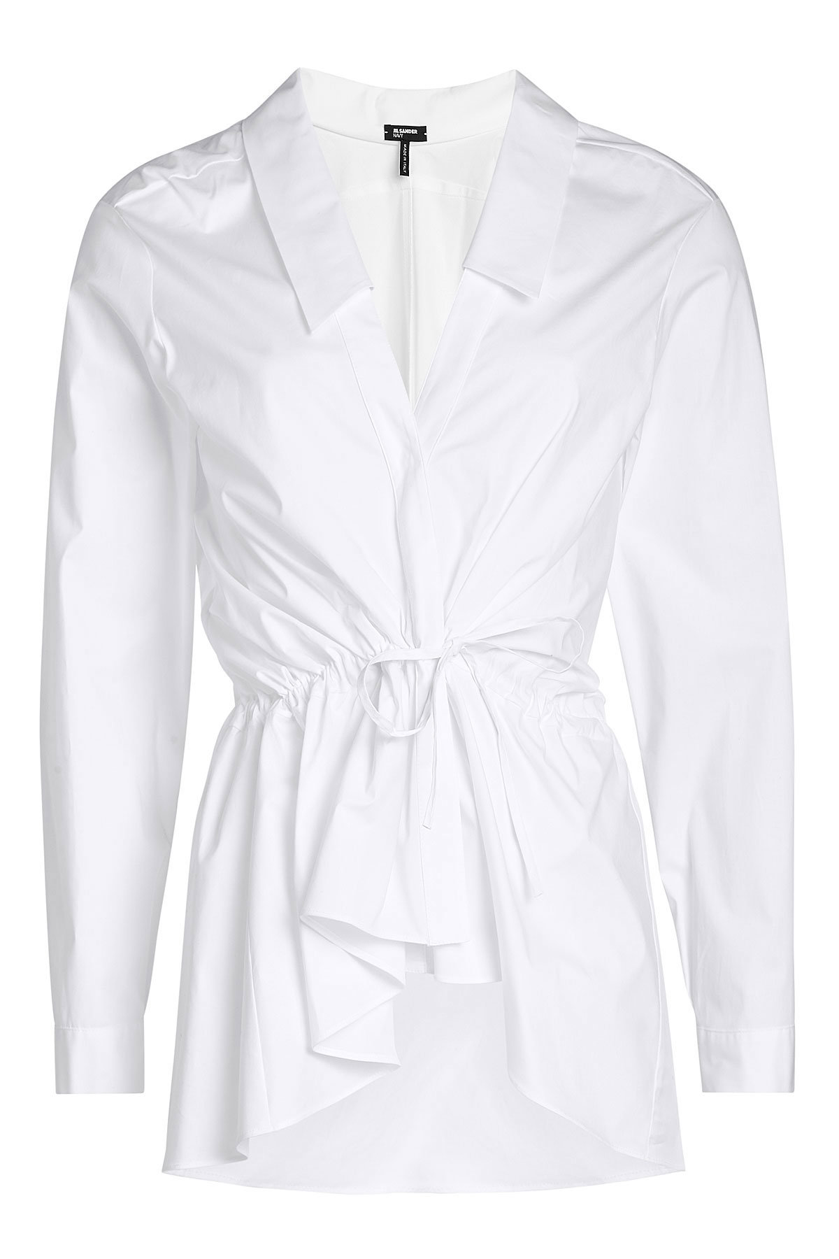 Jil Sander Navy - Cotton Shirt with Tie at Waist