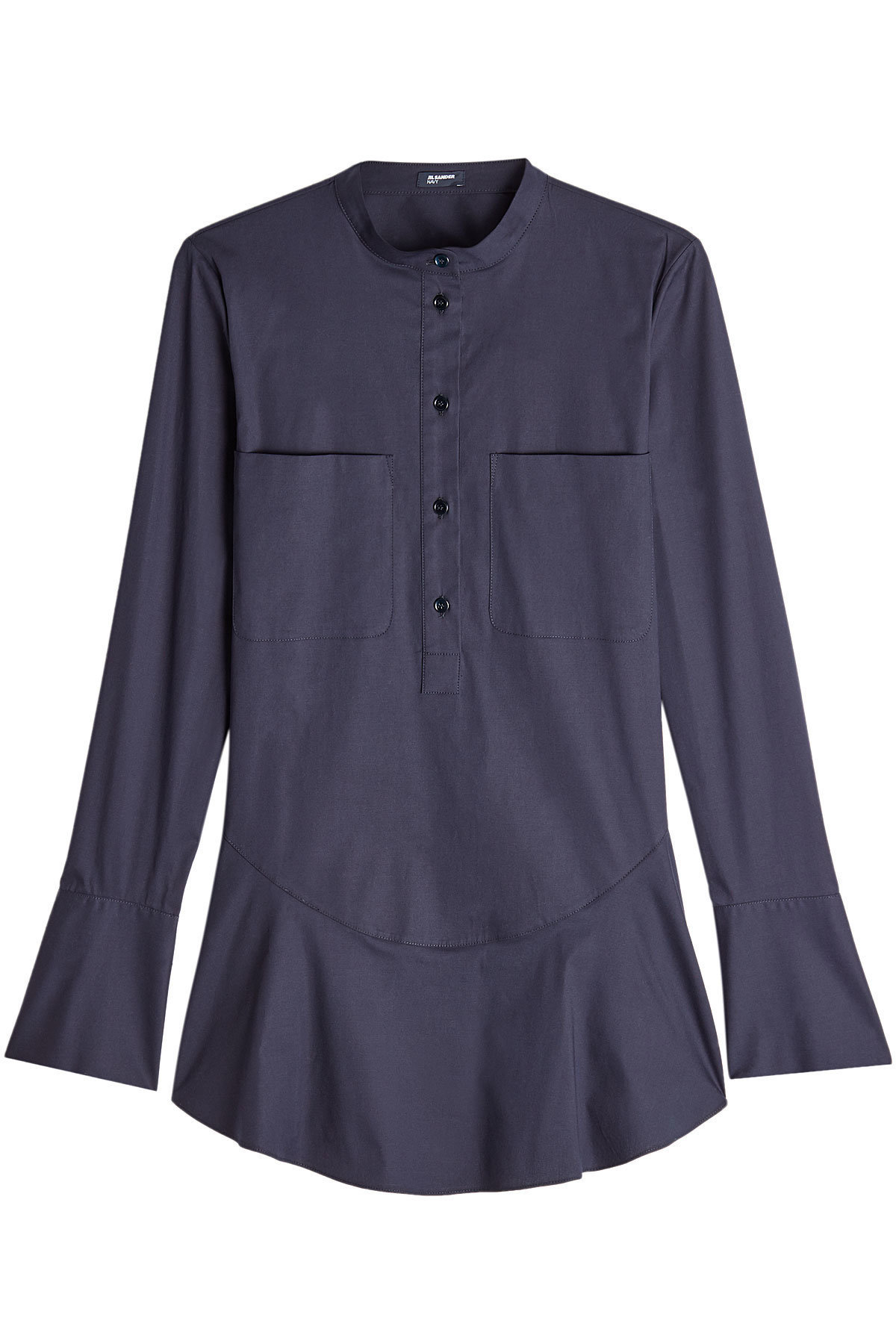 Jil Sander Navy - Flutter Hem Shirt with Cotton